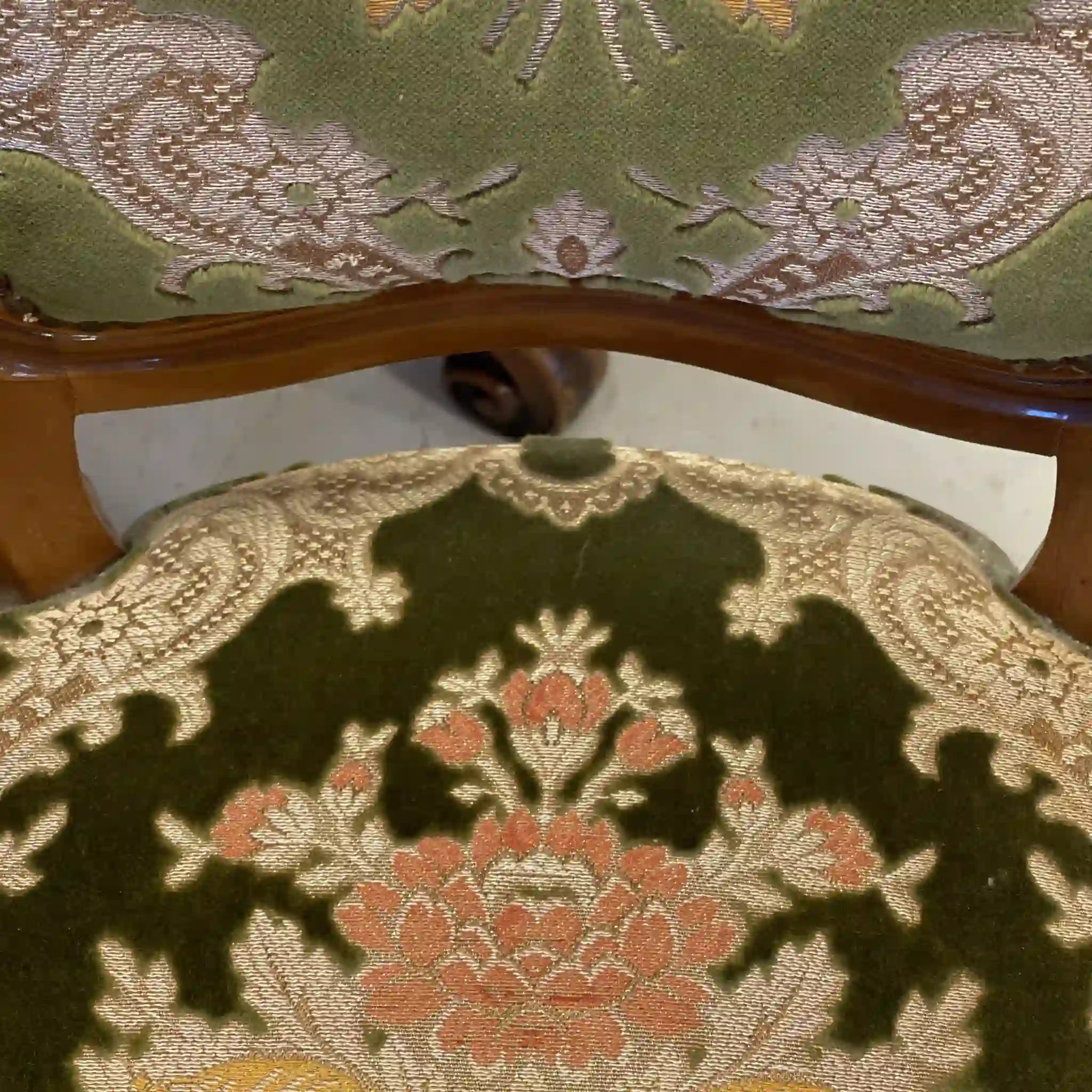 【リユース】 アンティーク調アームチェア / イタリア / 金華山織り