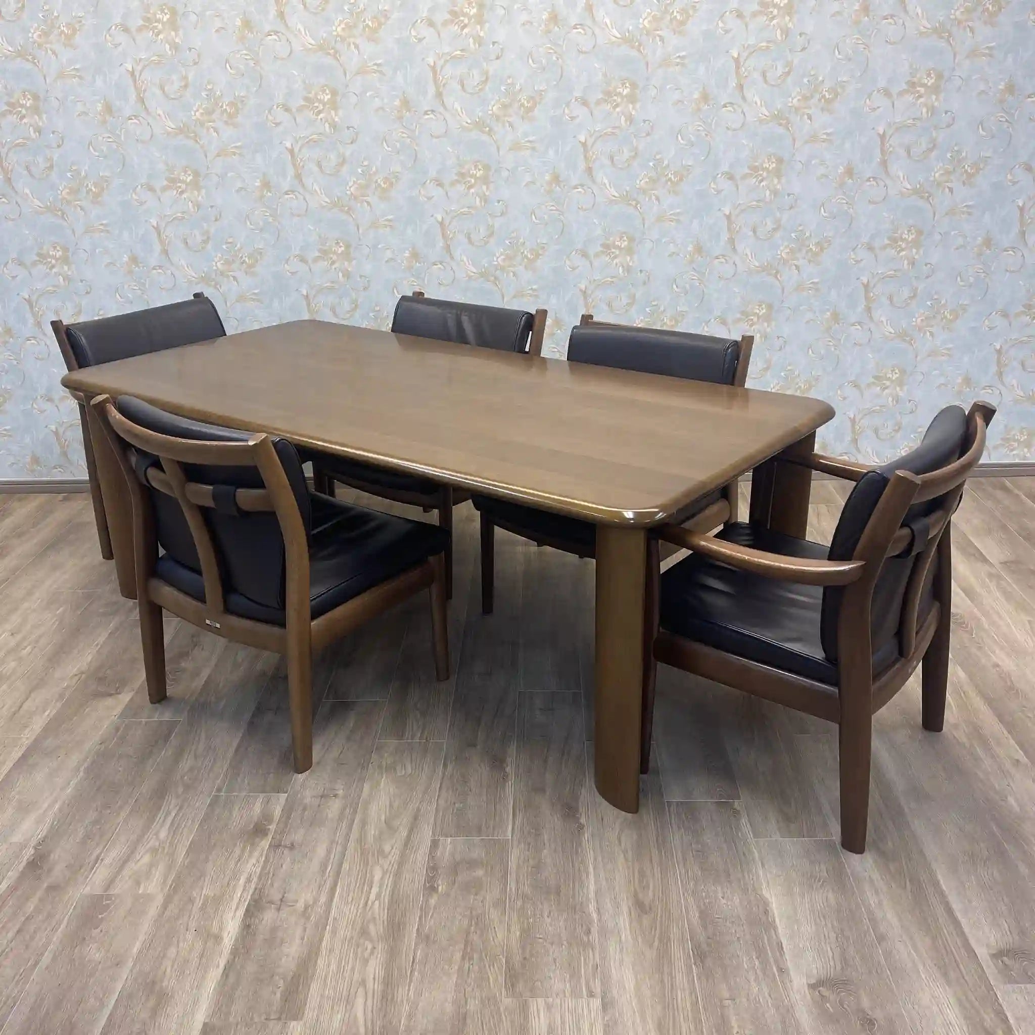 【リユース】 ダイニングセット / 日進木工 / PARAS / 1960年代以降 / オーク / 日本 / 曲木技術,シームレスデザイン,本革仕様