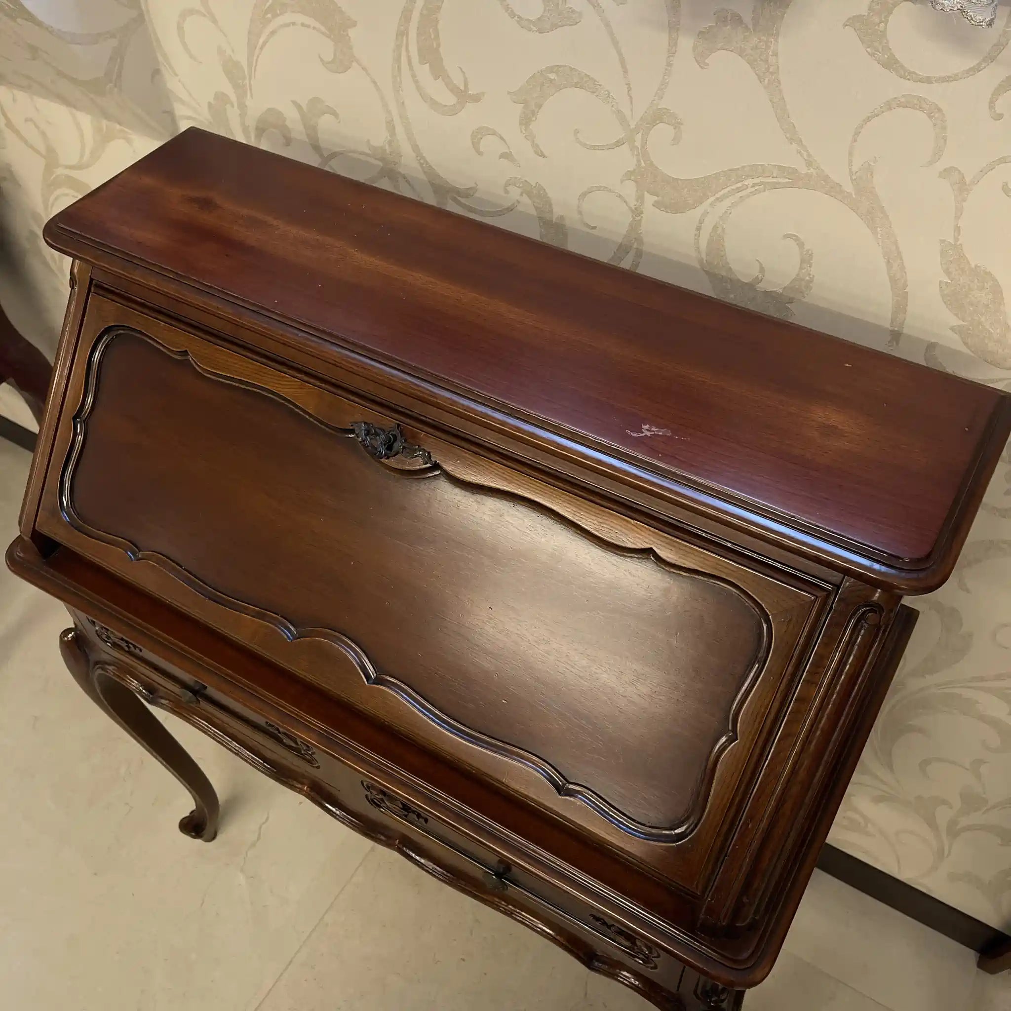 【アンティーク】 ライティングビューロー(セット) / 猫脚 天板・内部リペア済