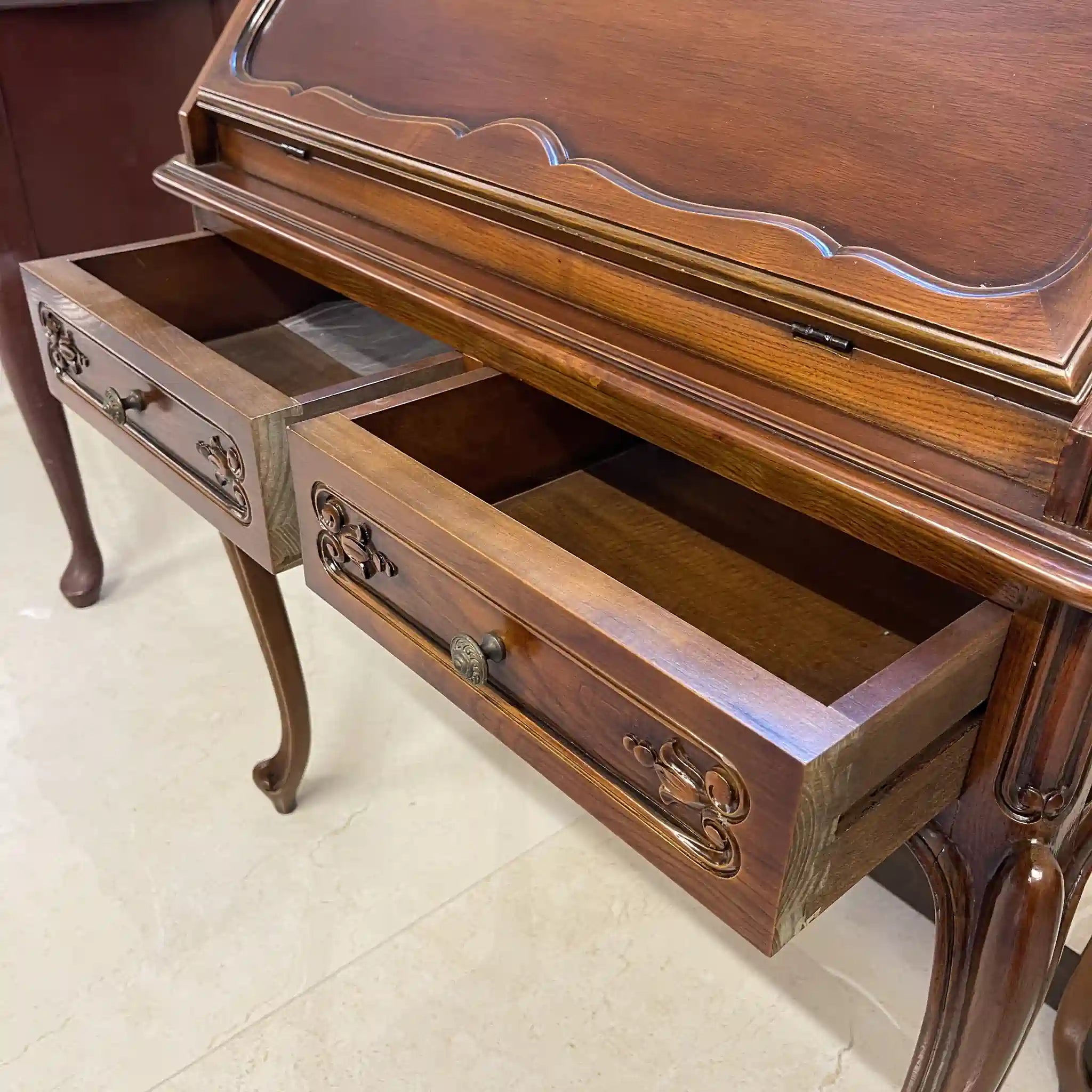 【アンティーク】 ライティングビューロー(セット) / 猫脚 天板・内部リペア済