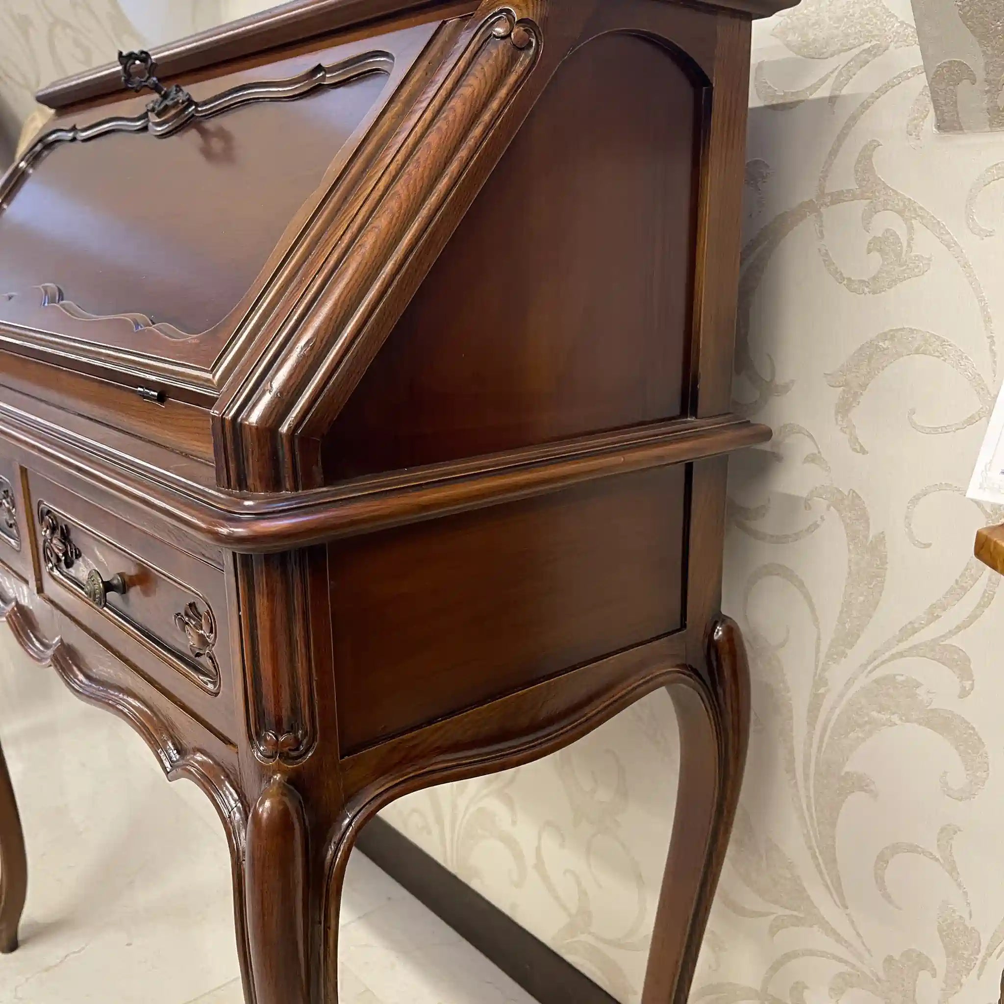 【アンティーク】 ライティングビューロー(セット) / 猫脚 天板・内部リペア済