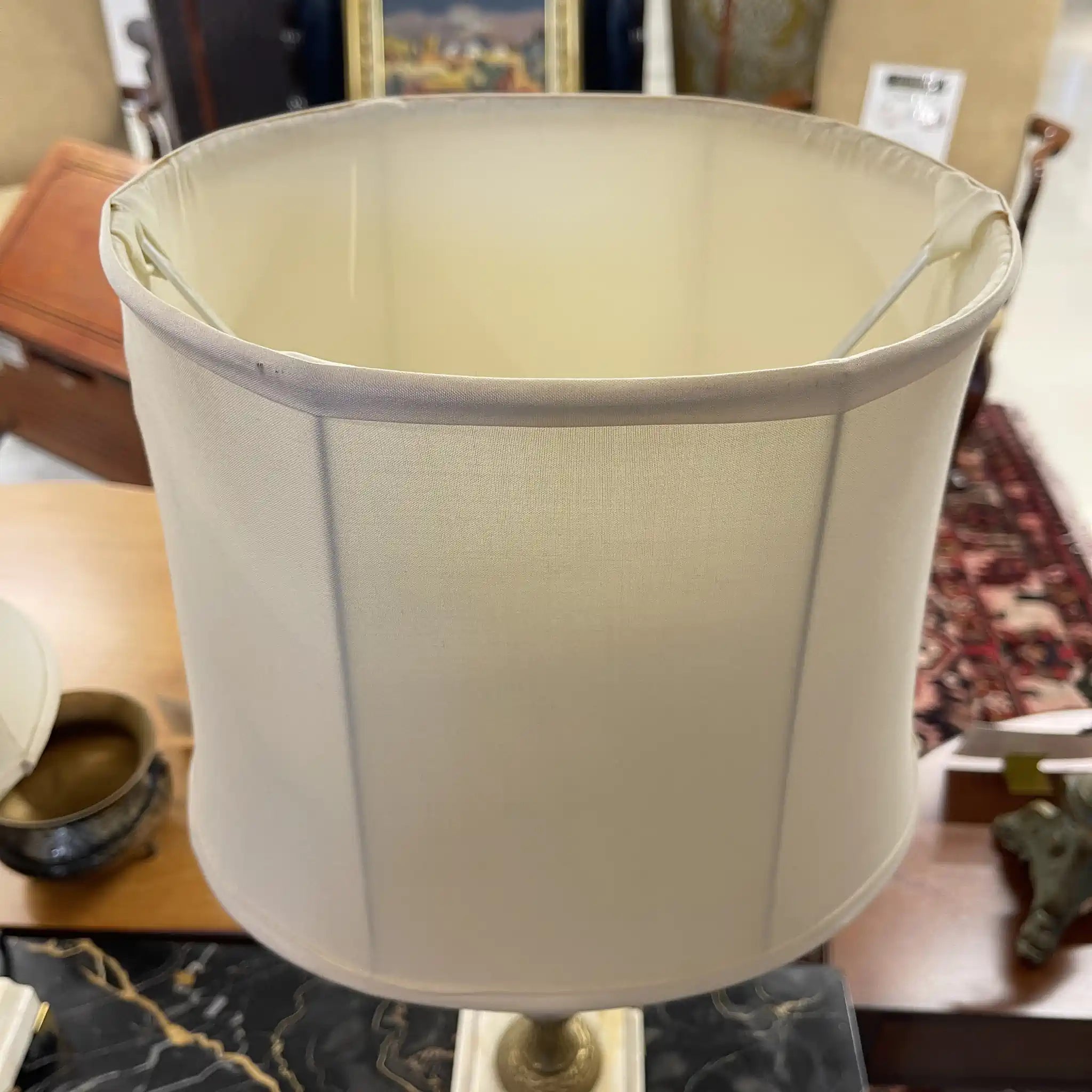 Antique table lamp set of two, estimated to be from the late 20th century, marble and brass, from England