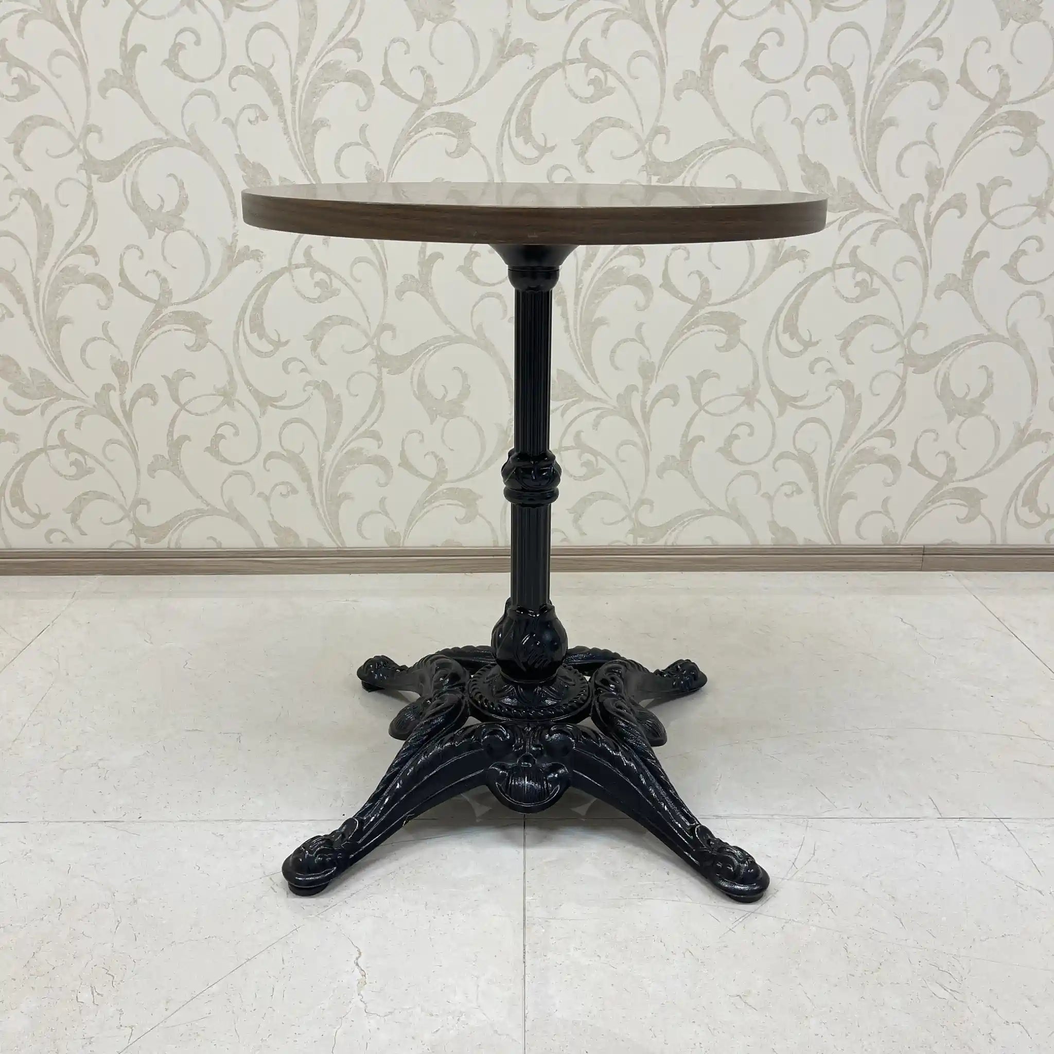 Vintage Side Table / Cast Iron, Single Leg