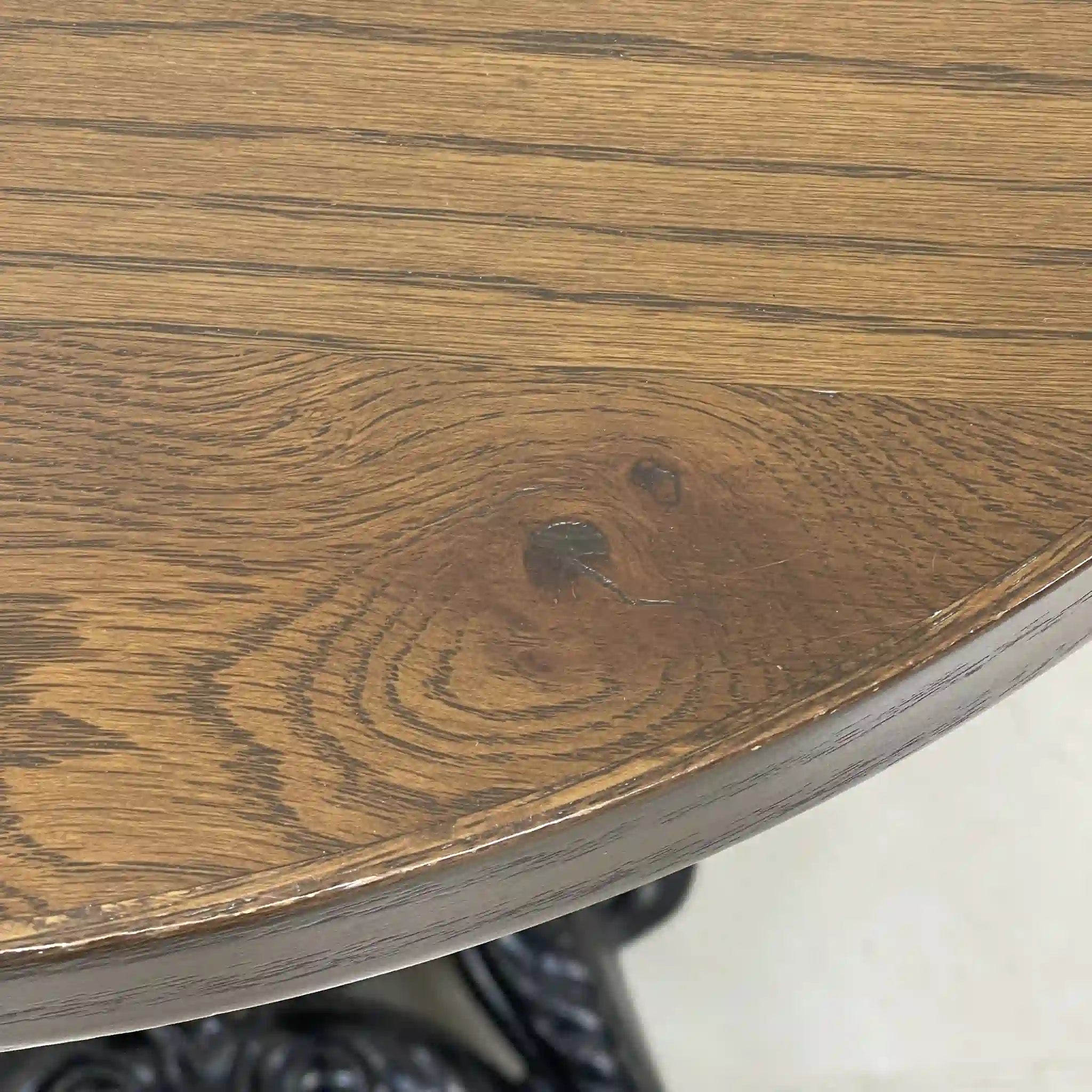 Vintage Side Table / Cast Iron, Single Leg
