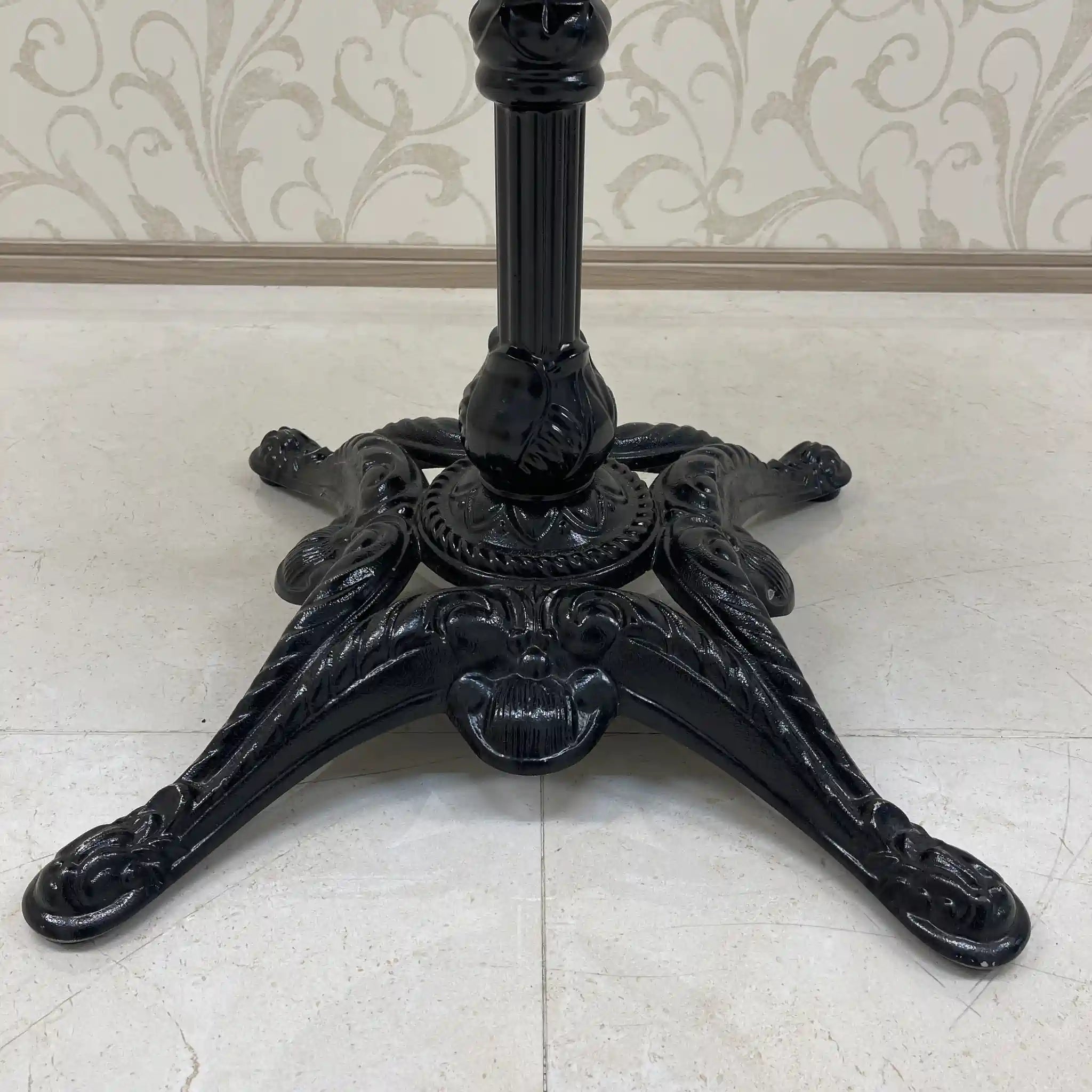Vintage Side Table / Cast Iron, Single Leg