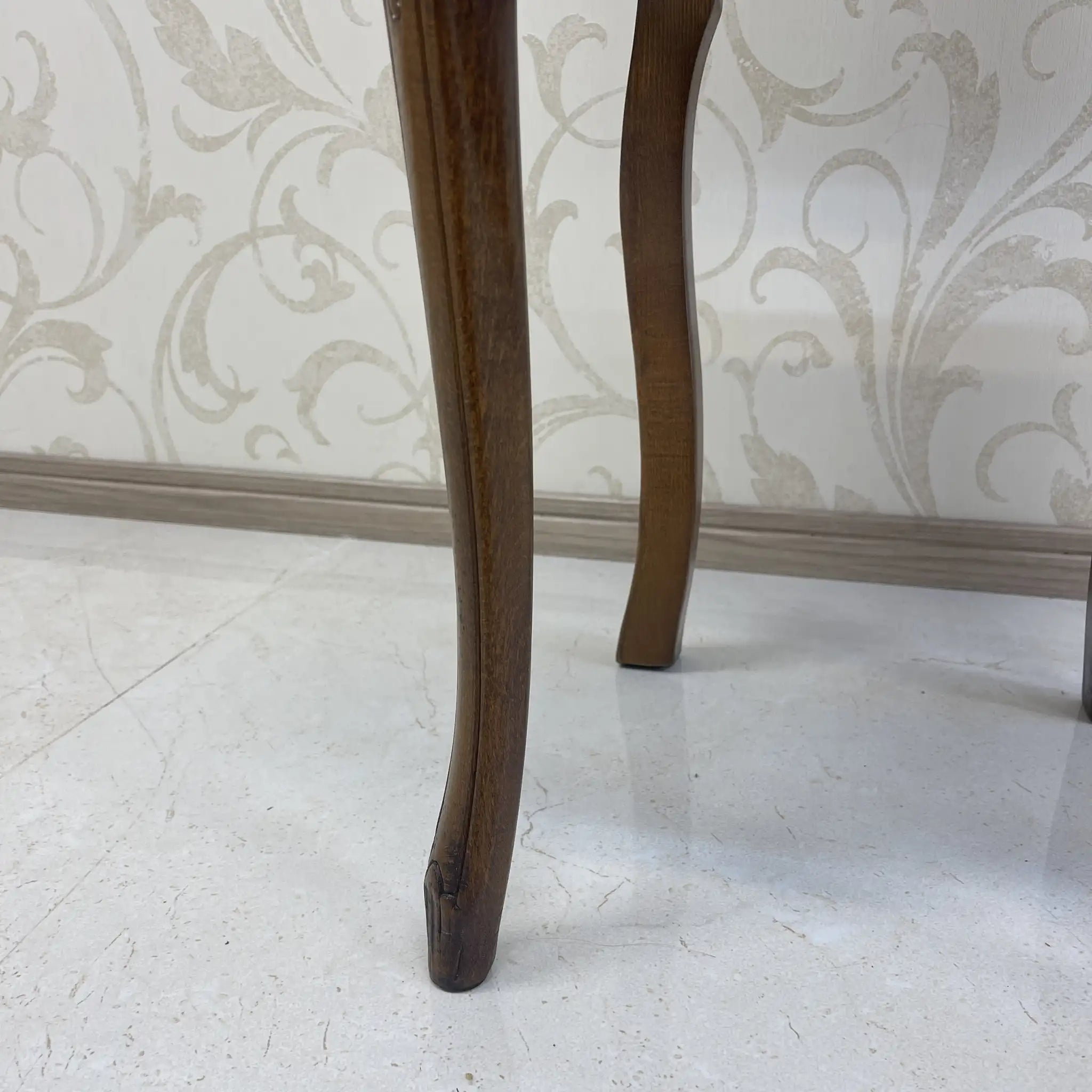 【アンティーク】 ダイニングチェア / ロココ様式(ルイ15世様式) / カブリオールレッグ,ロカイユレリーフ,ジャガード織座面