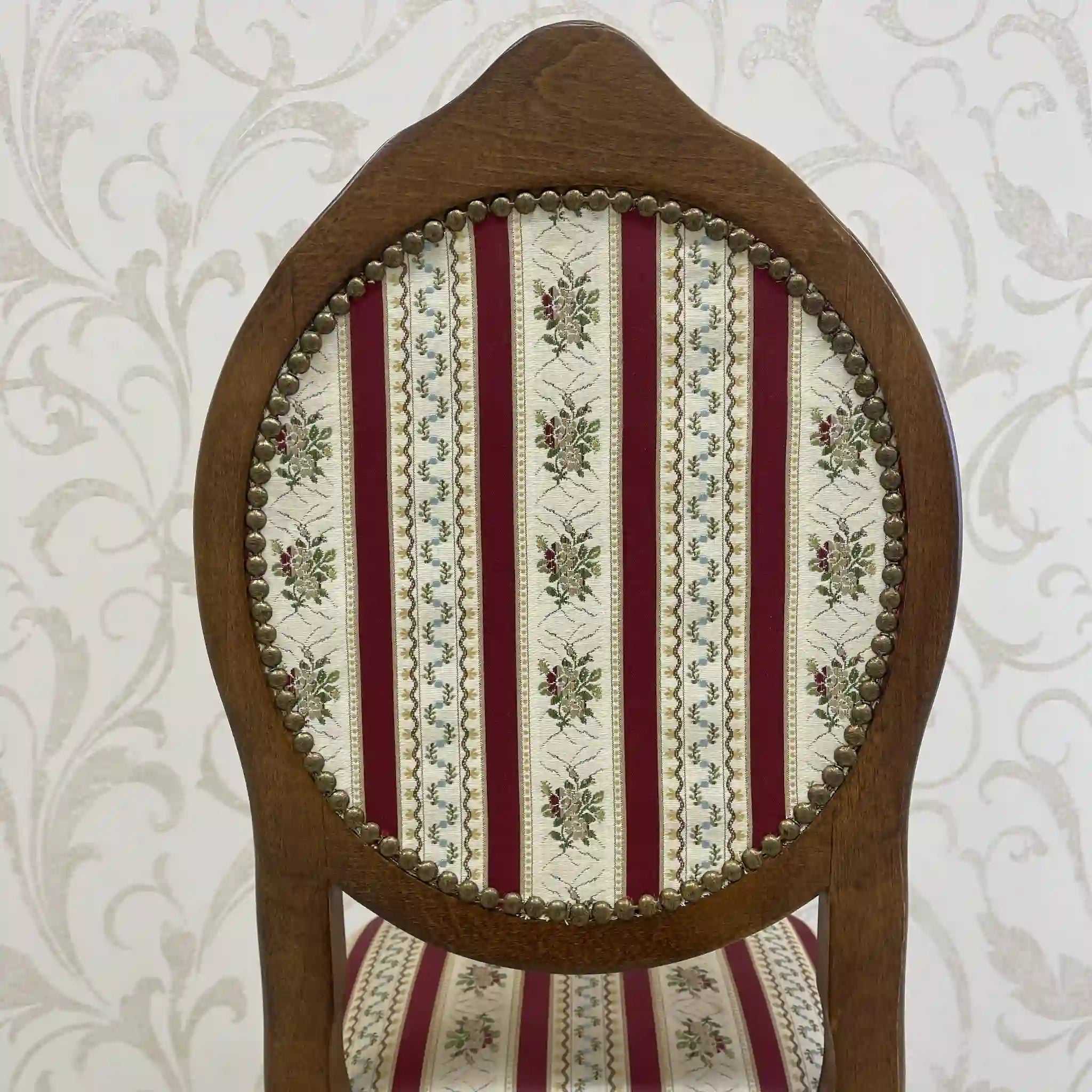 【アンティーク】 ダイニングチェア / ロココ様式(ルイ15世様式) / カブリオールレッグ,ロカイユレリーフ,ジャガード織座面