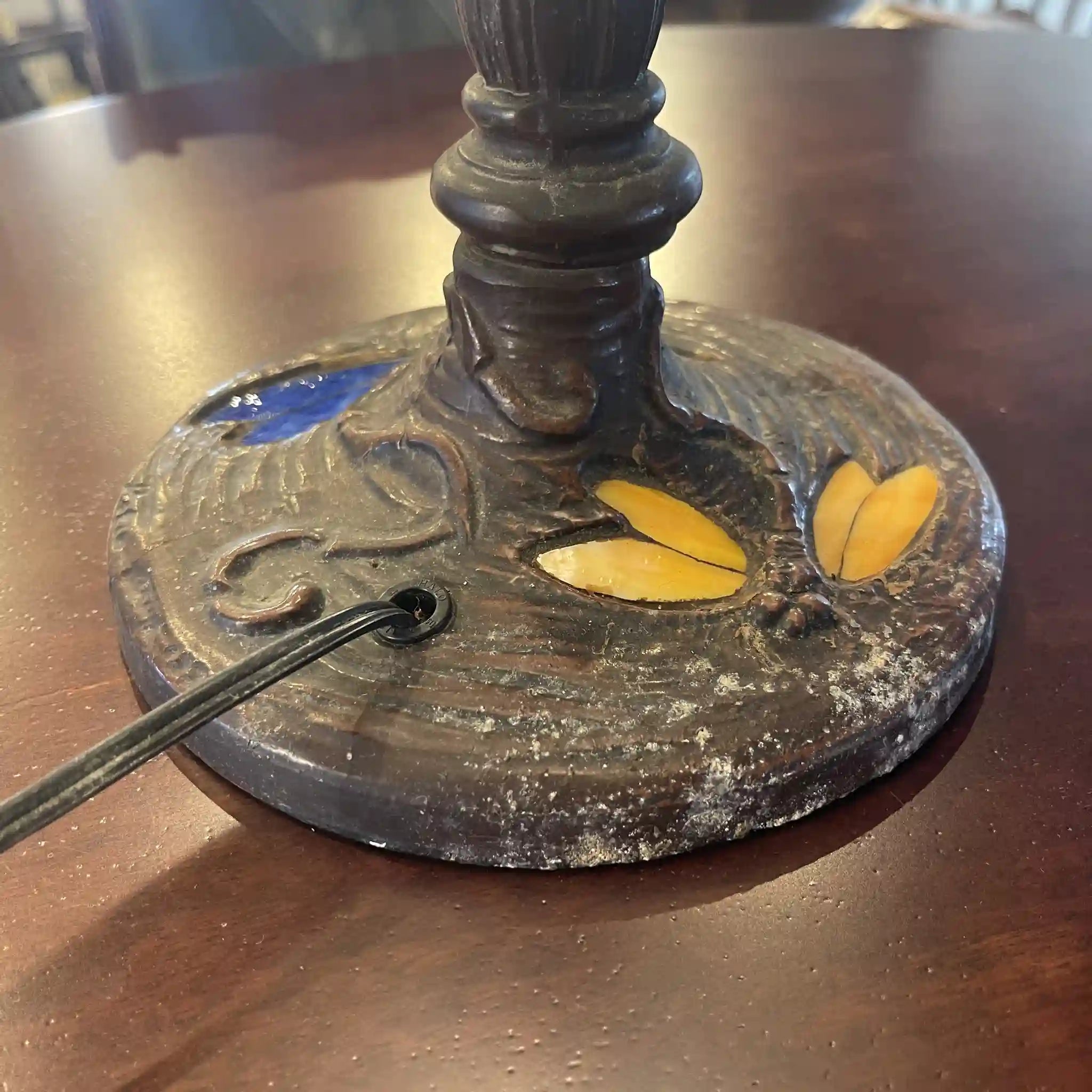Vintage Table Lamp / 1990s (Estimated) / Glass / Japan / Dragonfly Motif