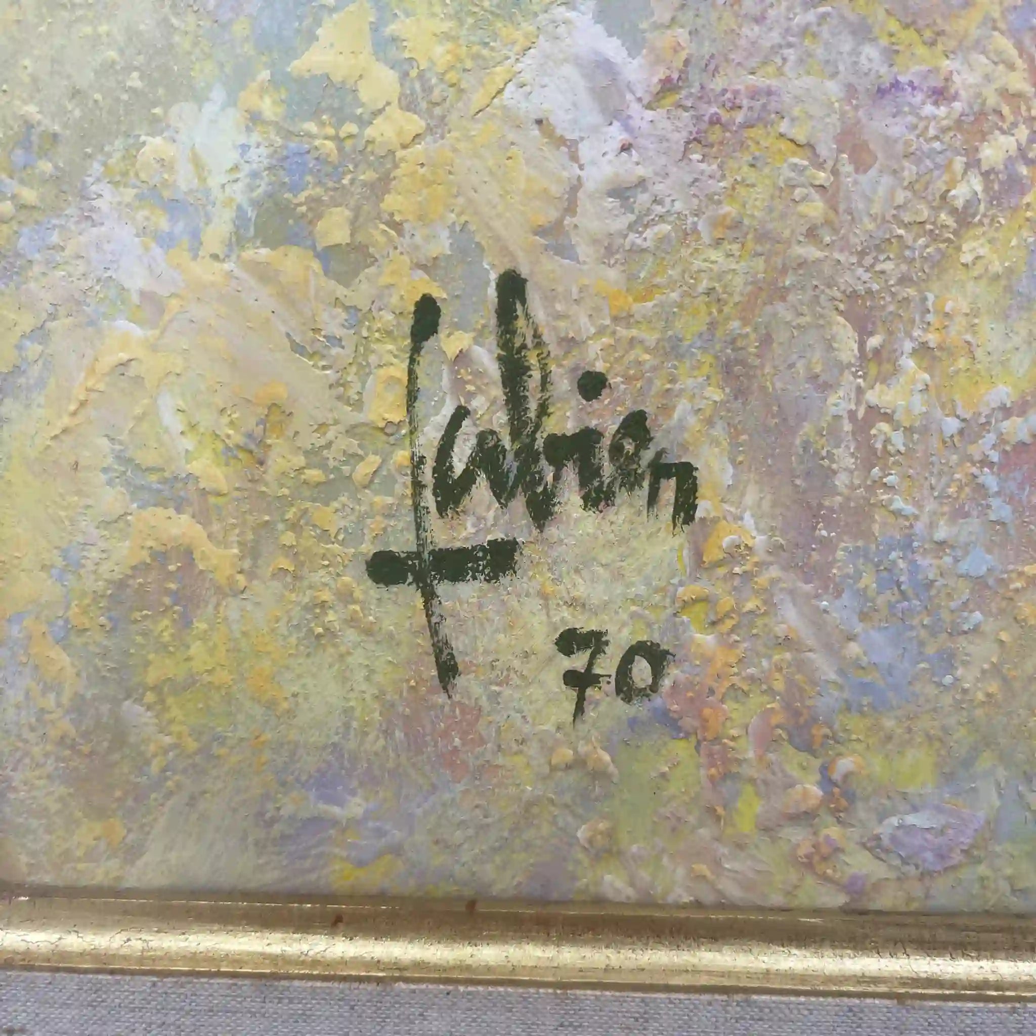 【复古】油画/ Louis Fabien / A l'ombre des mimosas / 20世纪/画布/法国/印象派,米莫莎