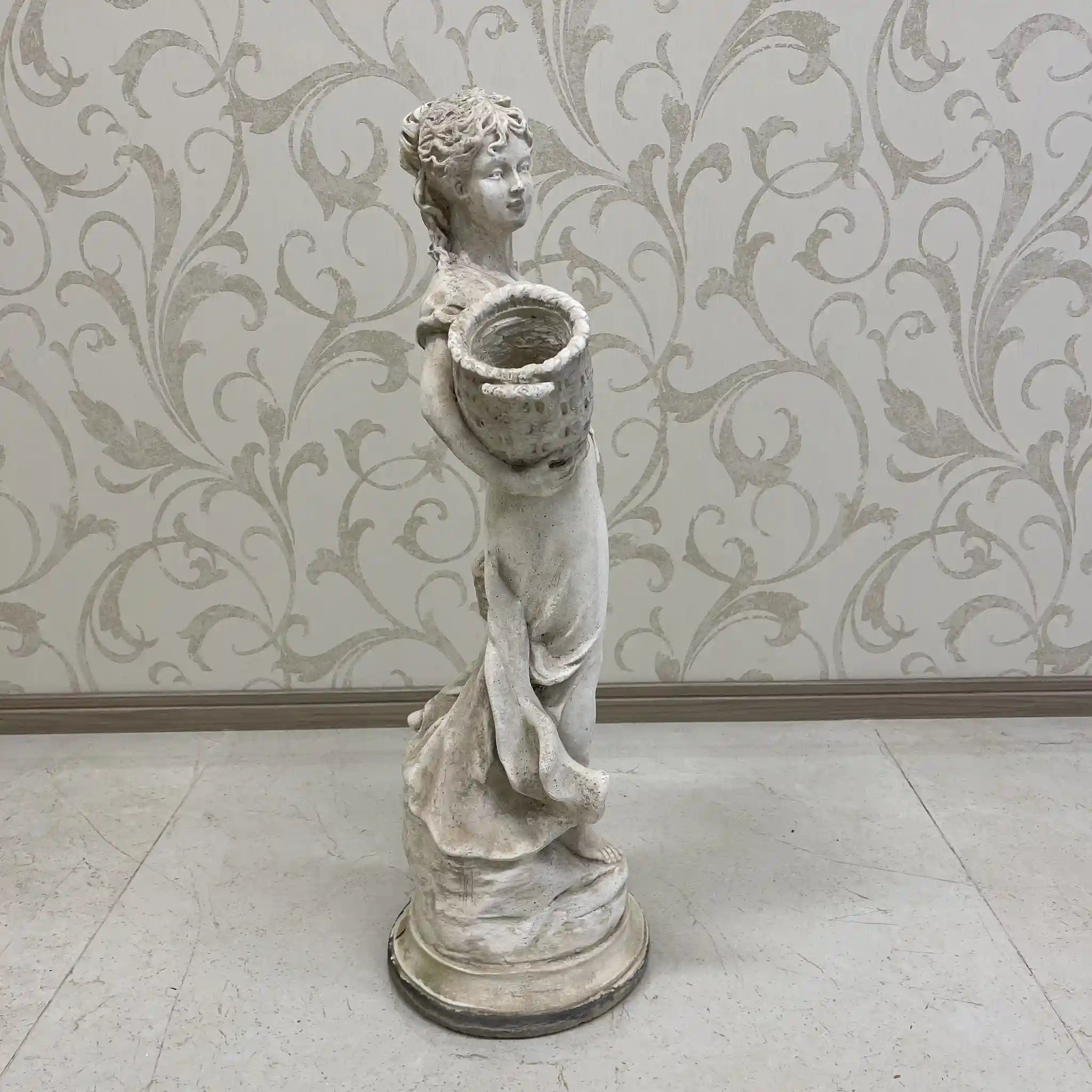 【ビンテージ】 クラシック・ガーデン・スタチュー(西洋石像) / イタリア / レコンスティテュートストーン,古典主義造形,全周彫刻