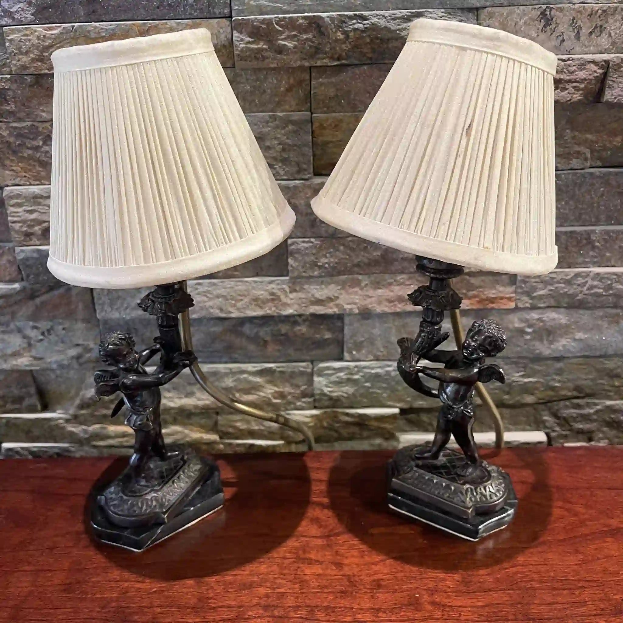 【アンティーク】 ランプ / イギリス / フルーテッド・コラム,パティナフィニッシュ