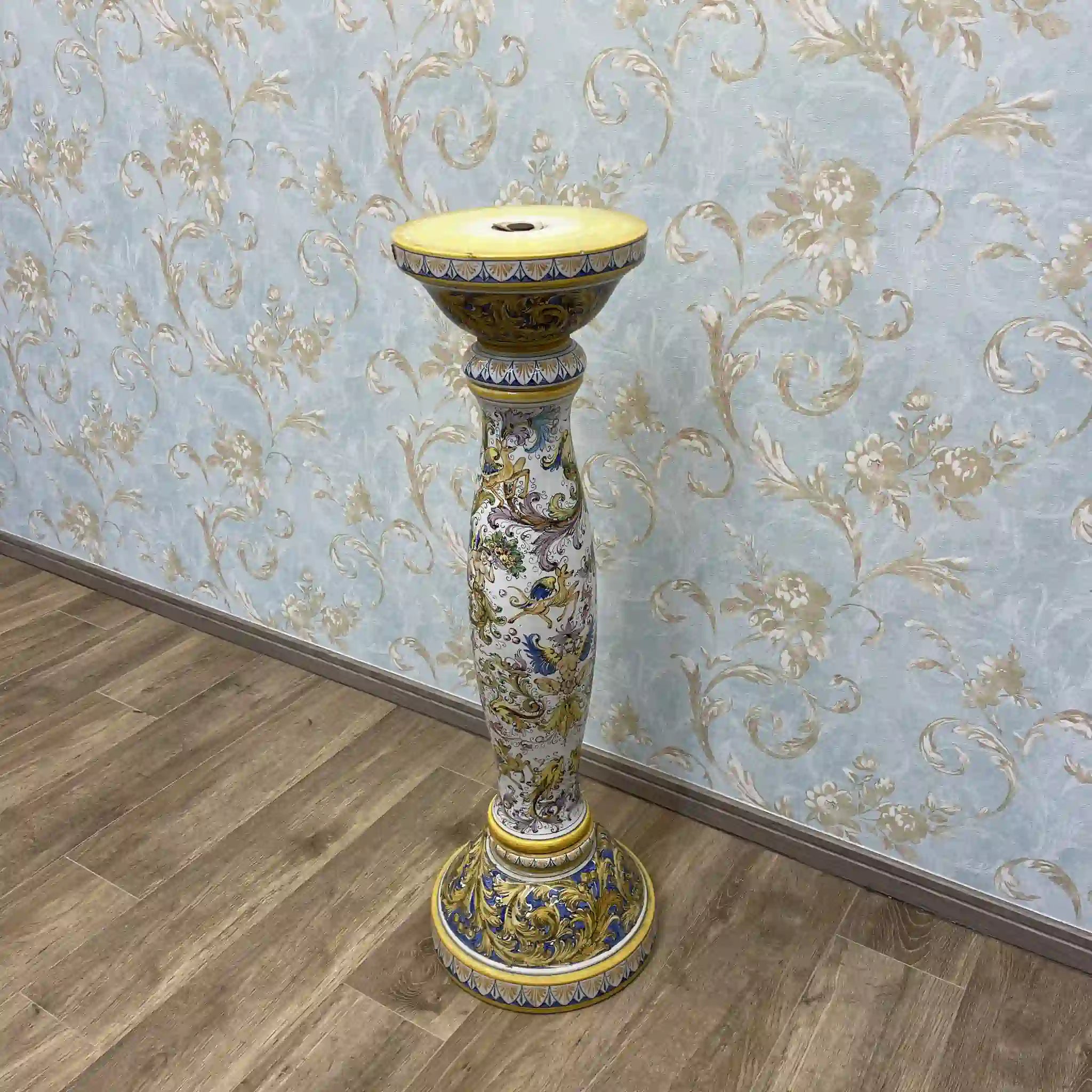 【复古】花台/马略卡烧/意大利/手绘,上绘