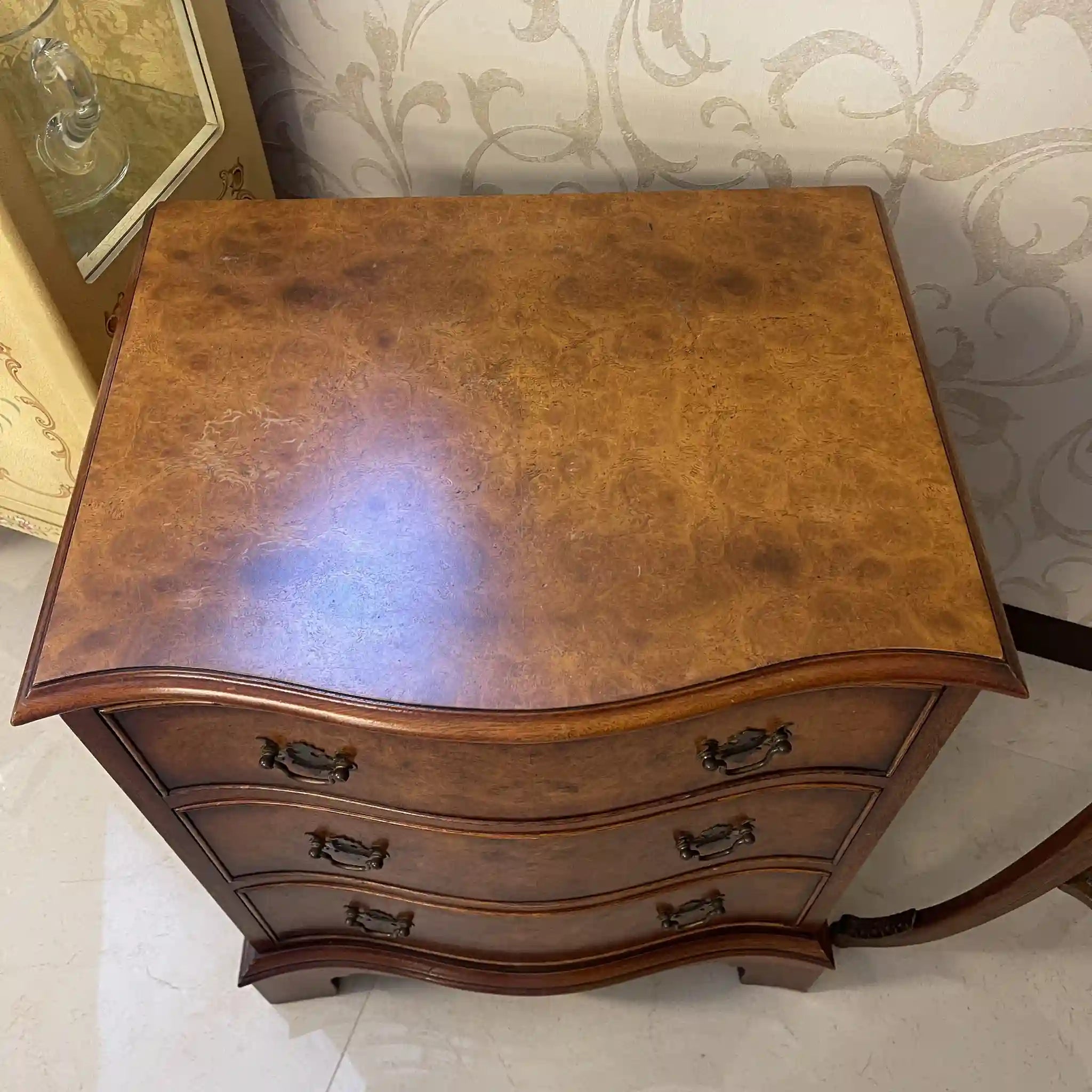 Vintage Mini Chest / Bevan Funnell Ltd / Late 20th Century (Estimated) / Walnut / UK / Serpentine Front
