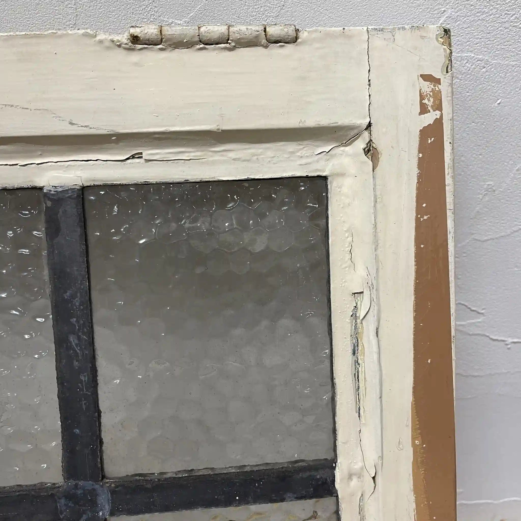 【アンティーク】 ステンドグラス / アール・ヌーヴォー / 20世紀初頭 (推定) / ガラス / イギリス / テクスチャード・ガラス, チューリップモチーフ, 蝶番付