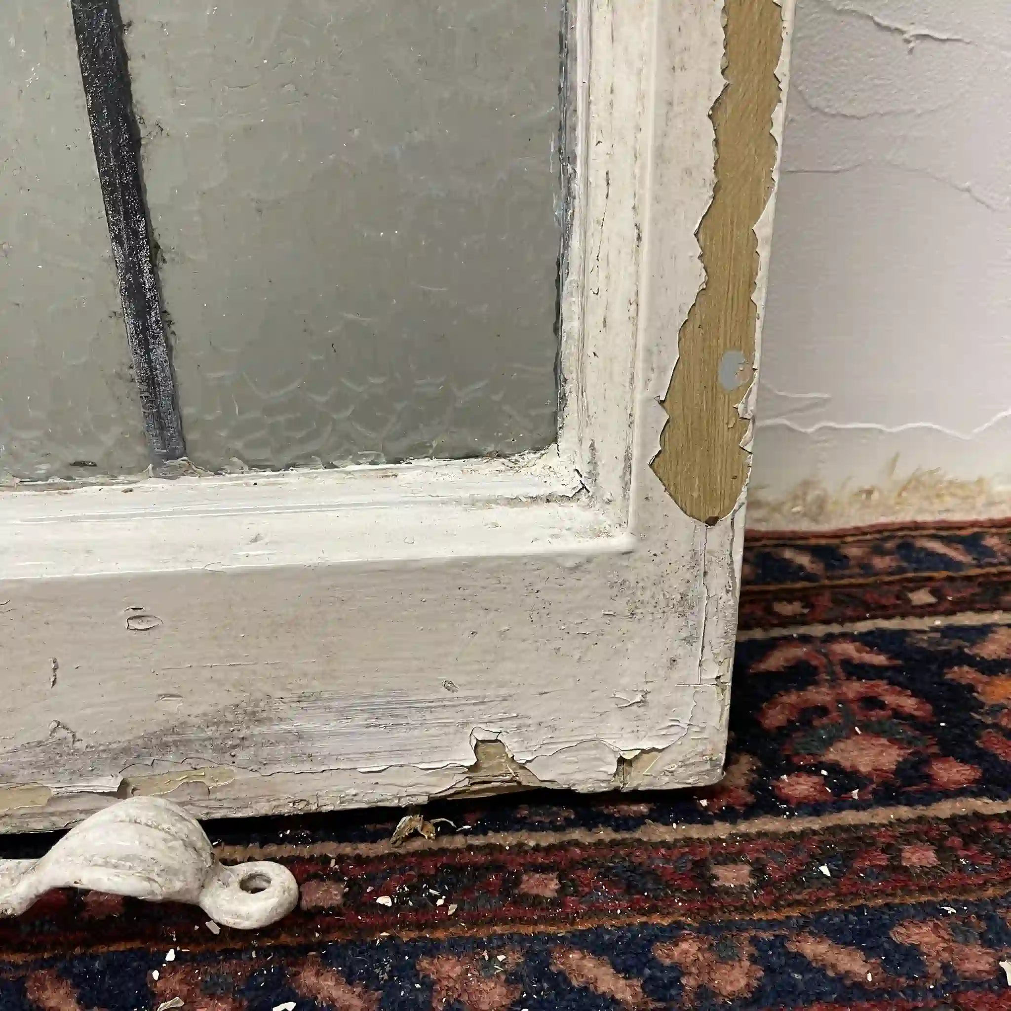 【アンティーク】 ステンドグラス / アール・ヌーヴォー / 20世紀初頭 (推定) / ガラス / イギリス / テクスチャード・ガラス, 植物モチーフ, ハンドル・ステイ付