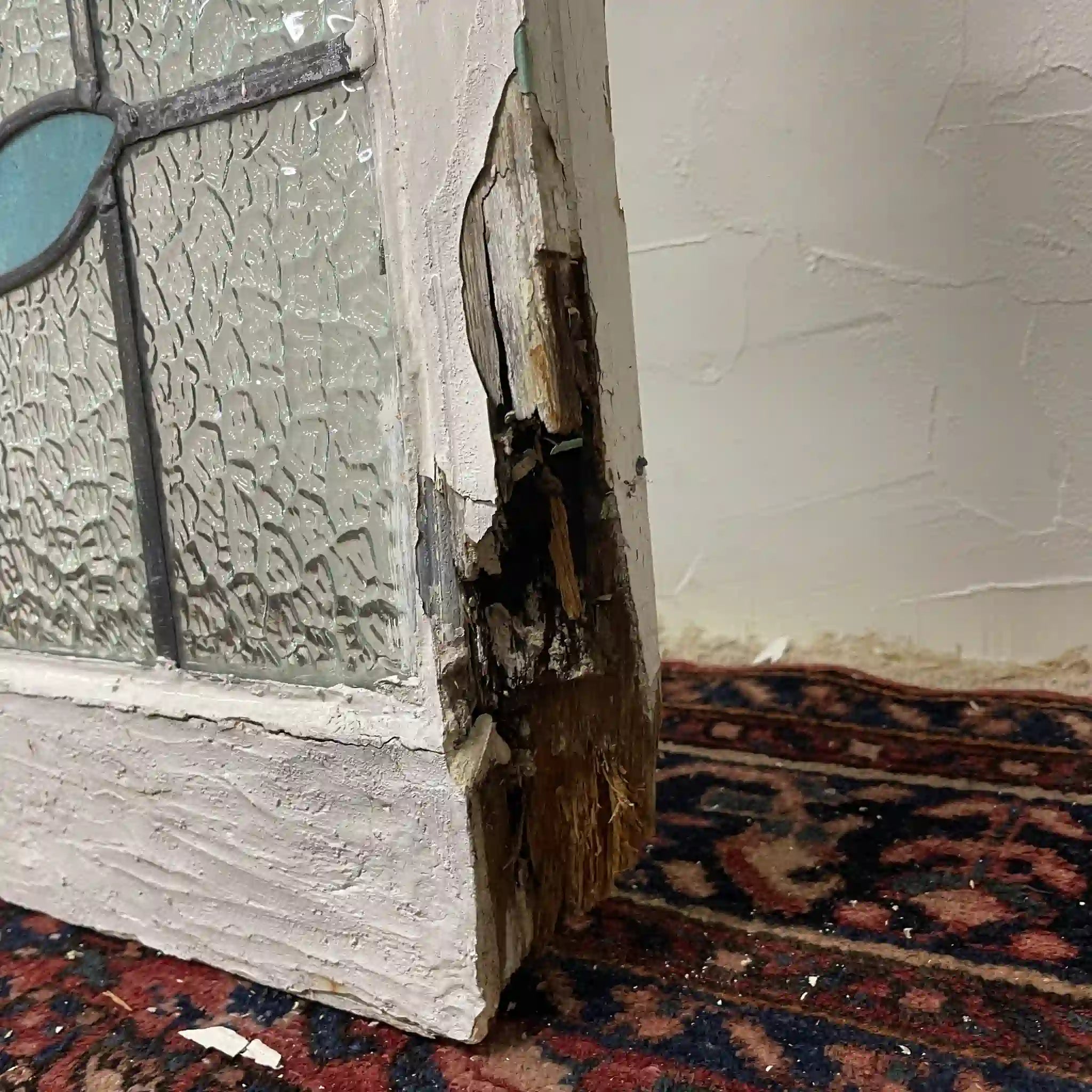 【アンティーク】 ステンドグラス / アール・ヌーヴォー / 20世紀初頭 (推定) / ガラス / イギリス / テクスチャード・ガラス, 植物モチーフ