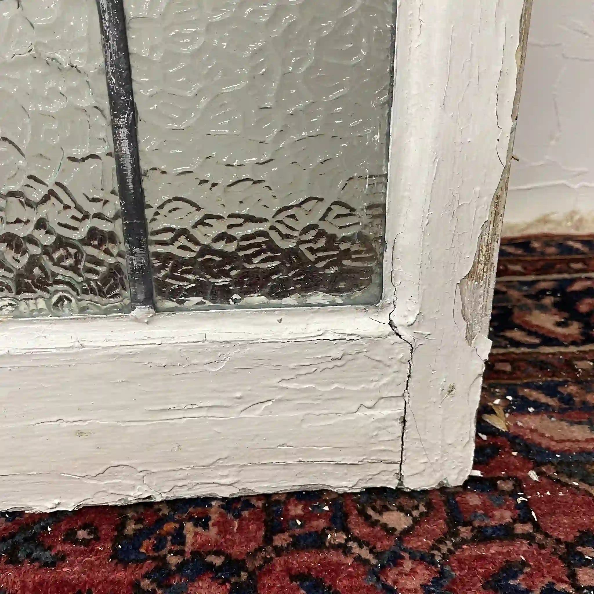 【アンティーク】 ステンドグラス / アール・ヌーヴォー / 20世紀初頭 (推定) / ガラス / イギリス / テクスチャード・ガラス, 植物モチーフ, ハンドル・ステイ付