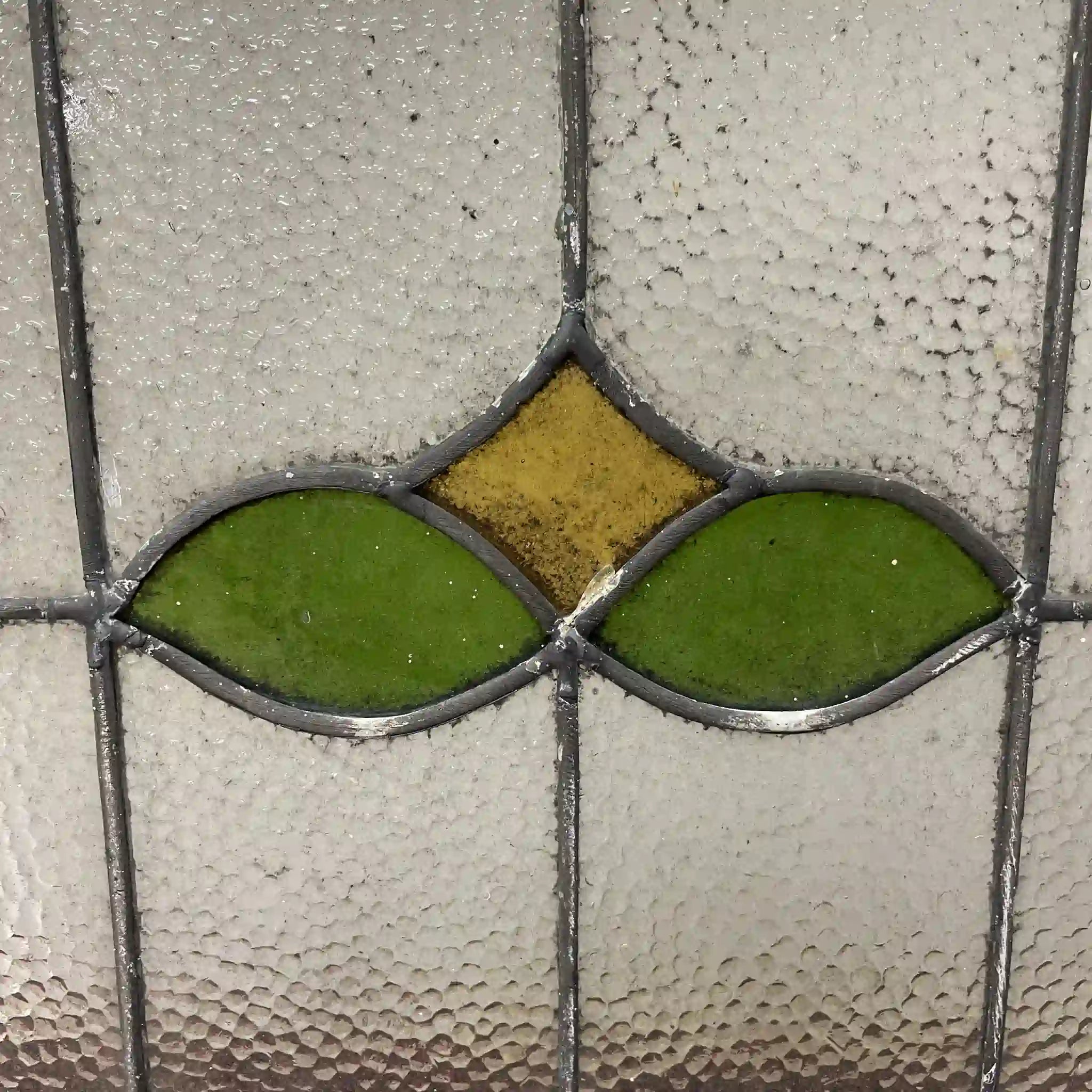 【アンティーク】 ステンドグラス / アール・ヌーヴォー / 20世紀初頭 (推定) / ガラス / イギリス / テクスチャード・ガラス, チューリップモチーフ