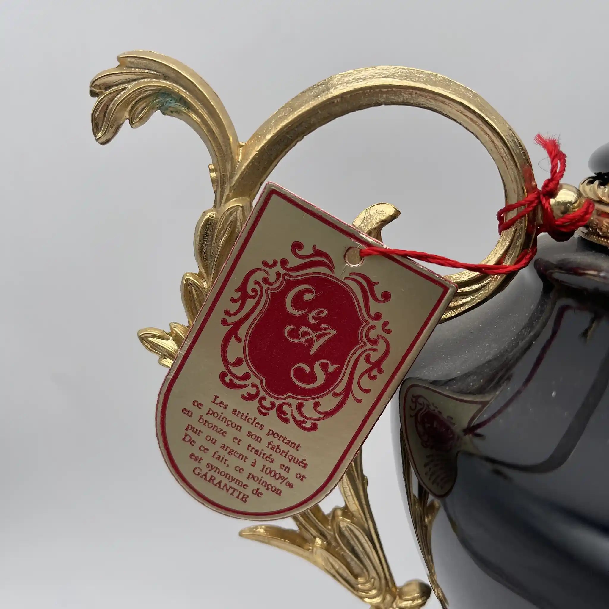 【复古】supierre(饰壶)/ c.a.s. /摩日烧/ 20世纪/瓷器/法国/金彩,洛可可卷轴