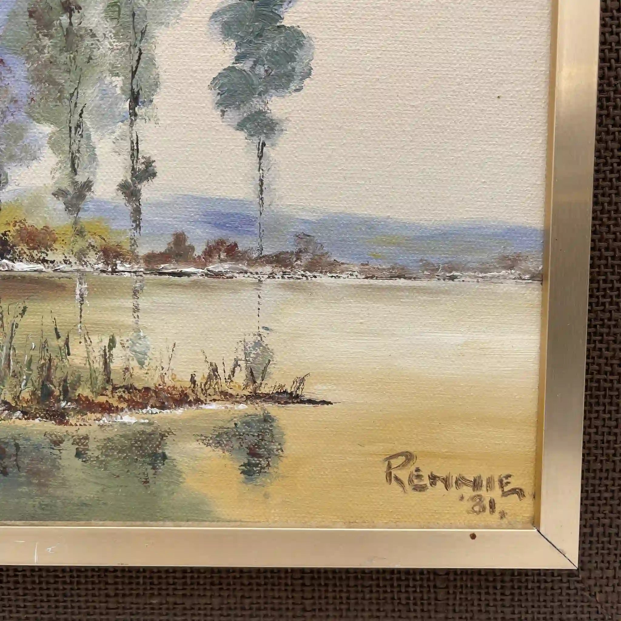 【复古】油画/ f.e. Reynolds /“Reflections”/ 1981年/画布/英国/题材:卢瓦尔河谷