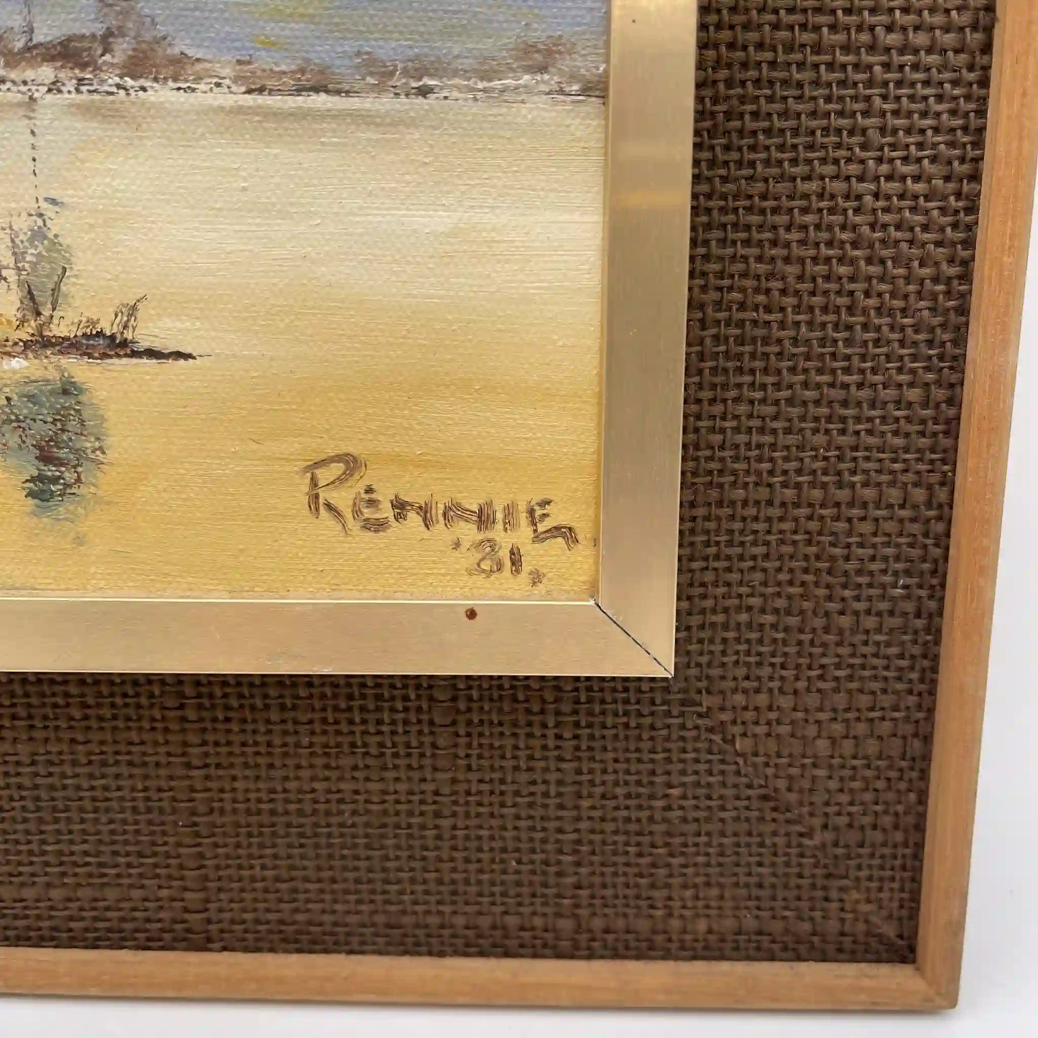 【复古】油画/ f.e. Reynolds /“Reflections”/ 1981年/画布/英国/题材:卢瓦尔河谷