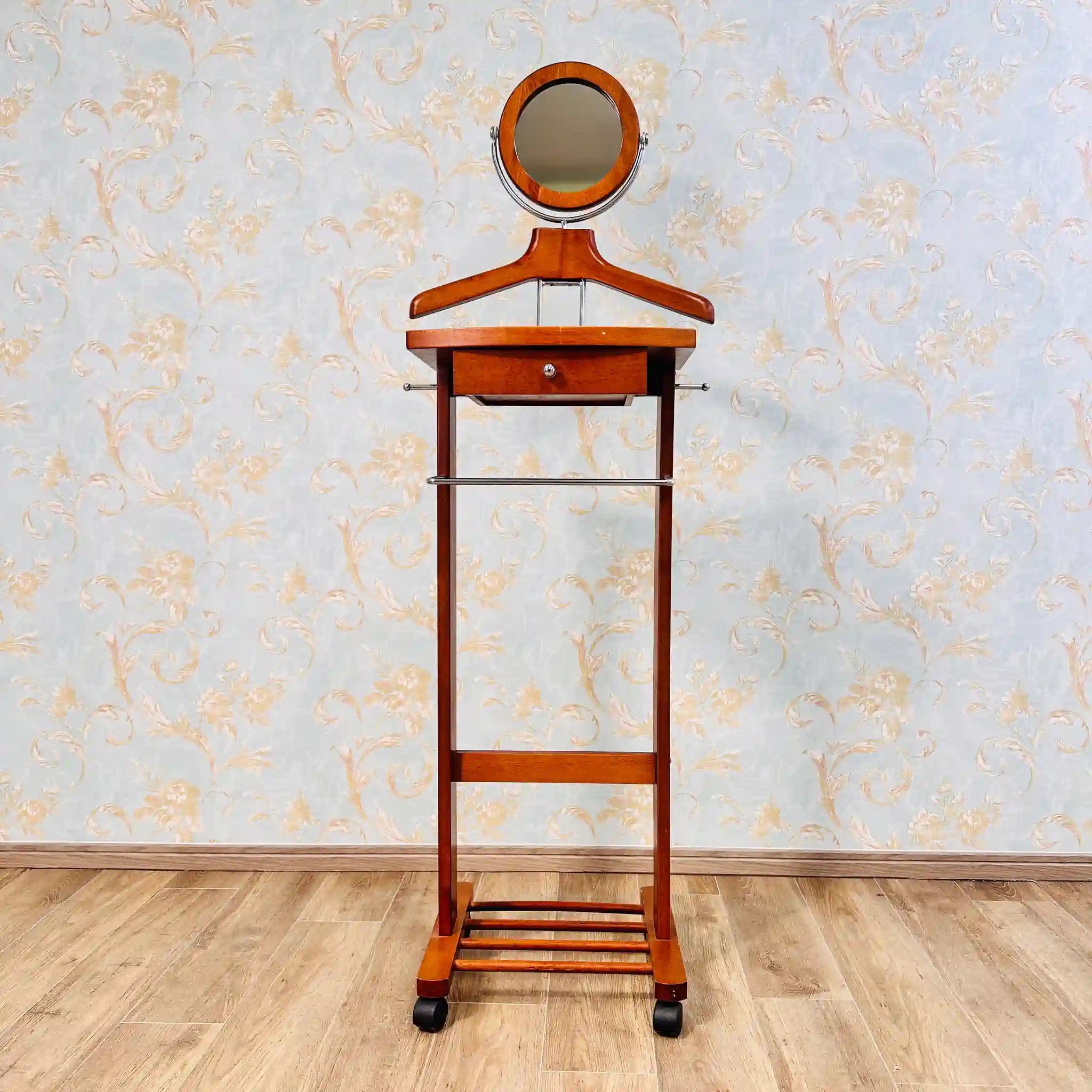 【ビンテージ】 ハンガーラック ミラー付き / マホガニー材