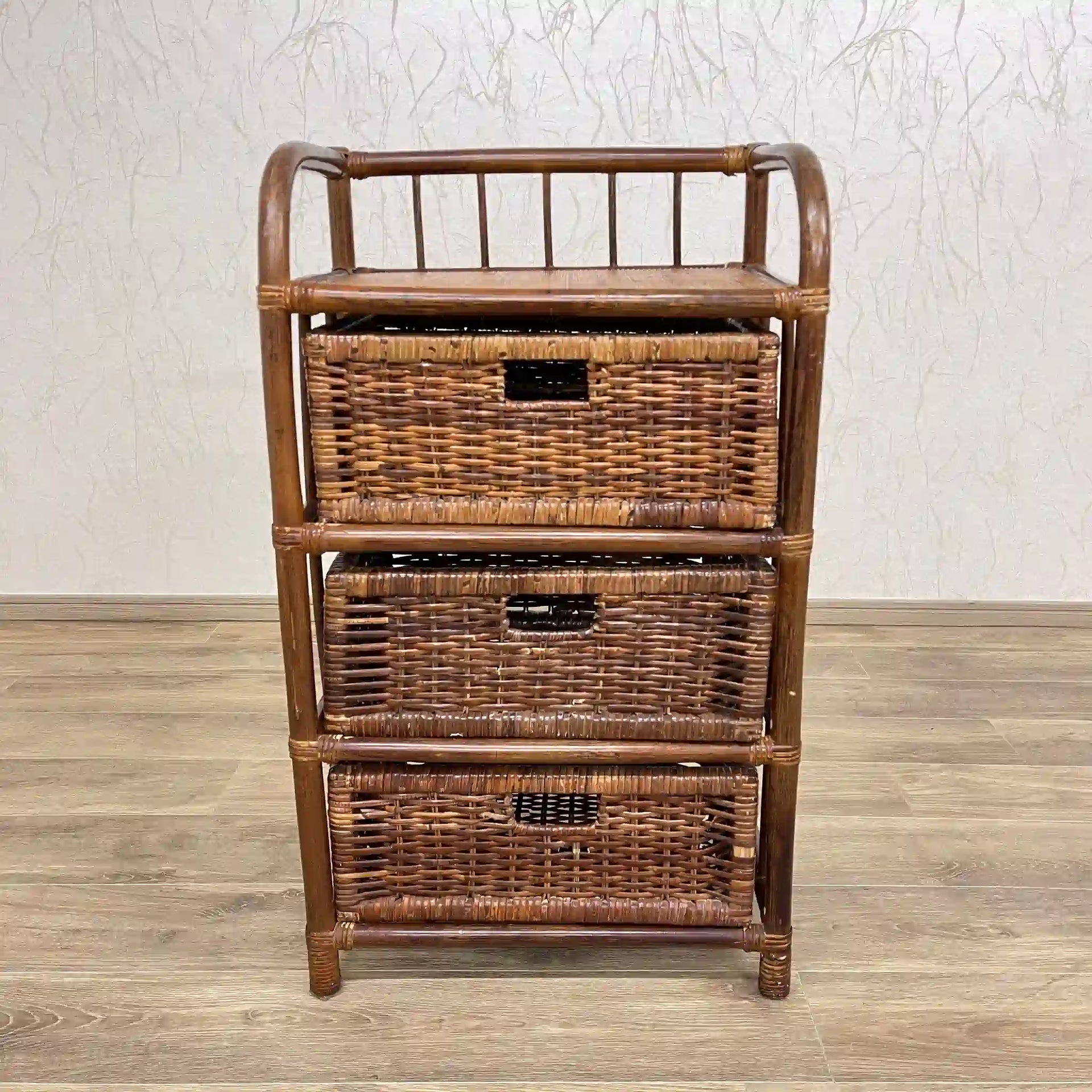 ラタンチェスト3段 / 3段引き出し,通気性バスケット,多用途収納