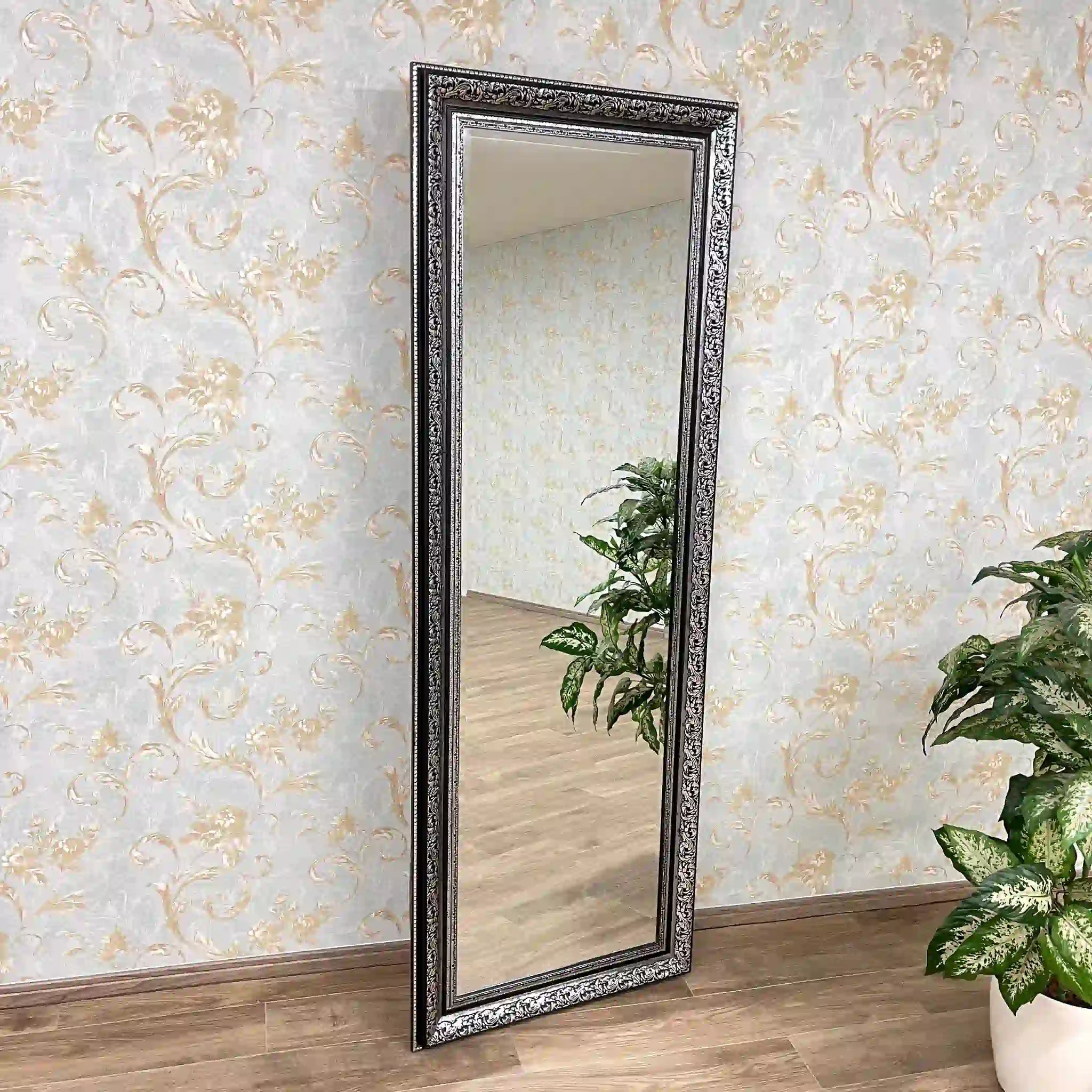 Mirror with silver frame
