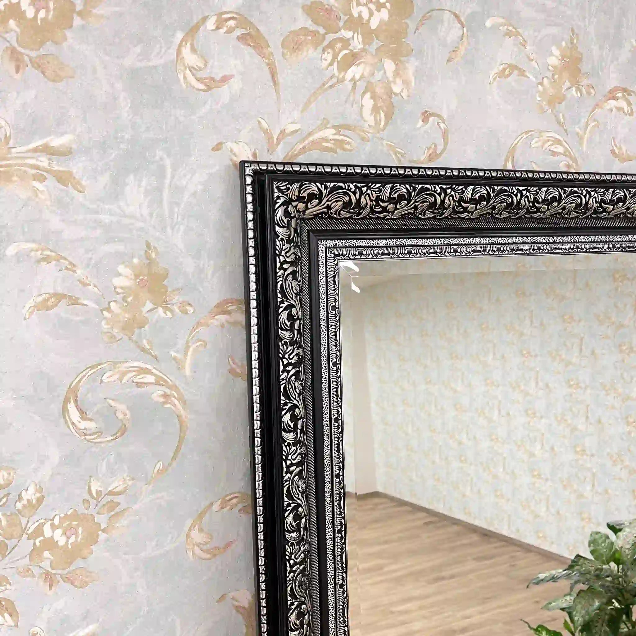 Mirror with silver frame