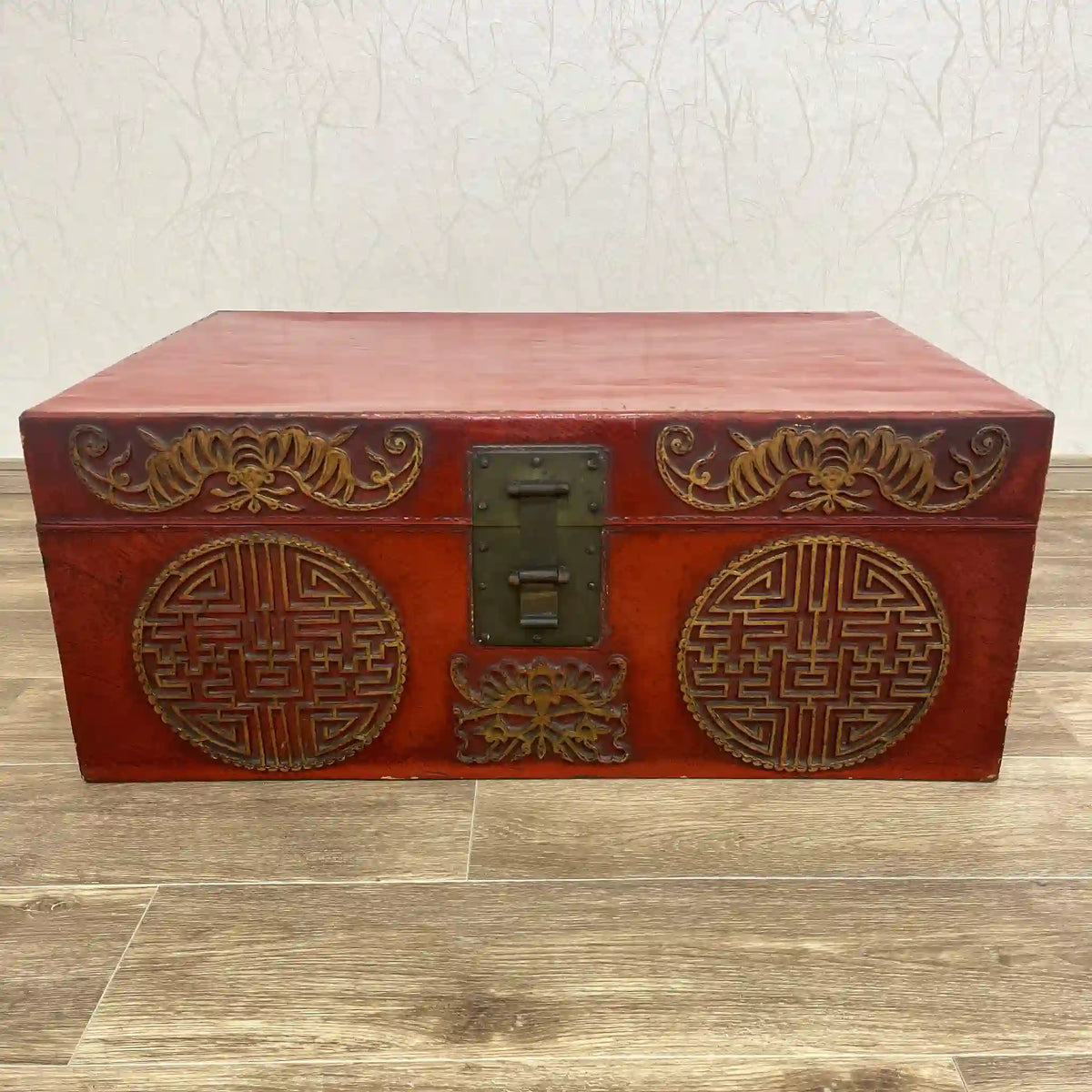 n*e様 ビンテージ　RED  　置き物 Antiques] Anmandai box, double joy crest / China / Chinese