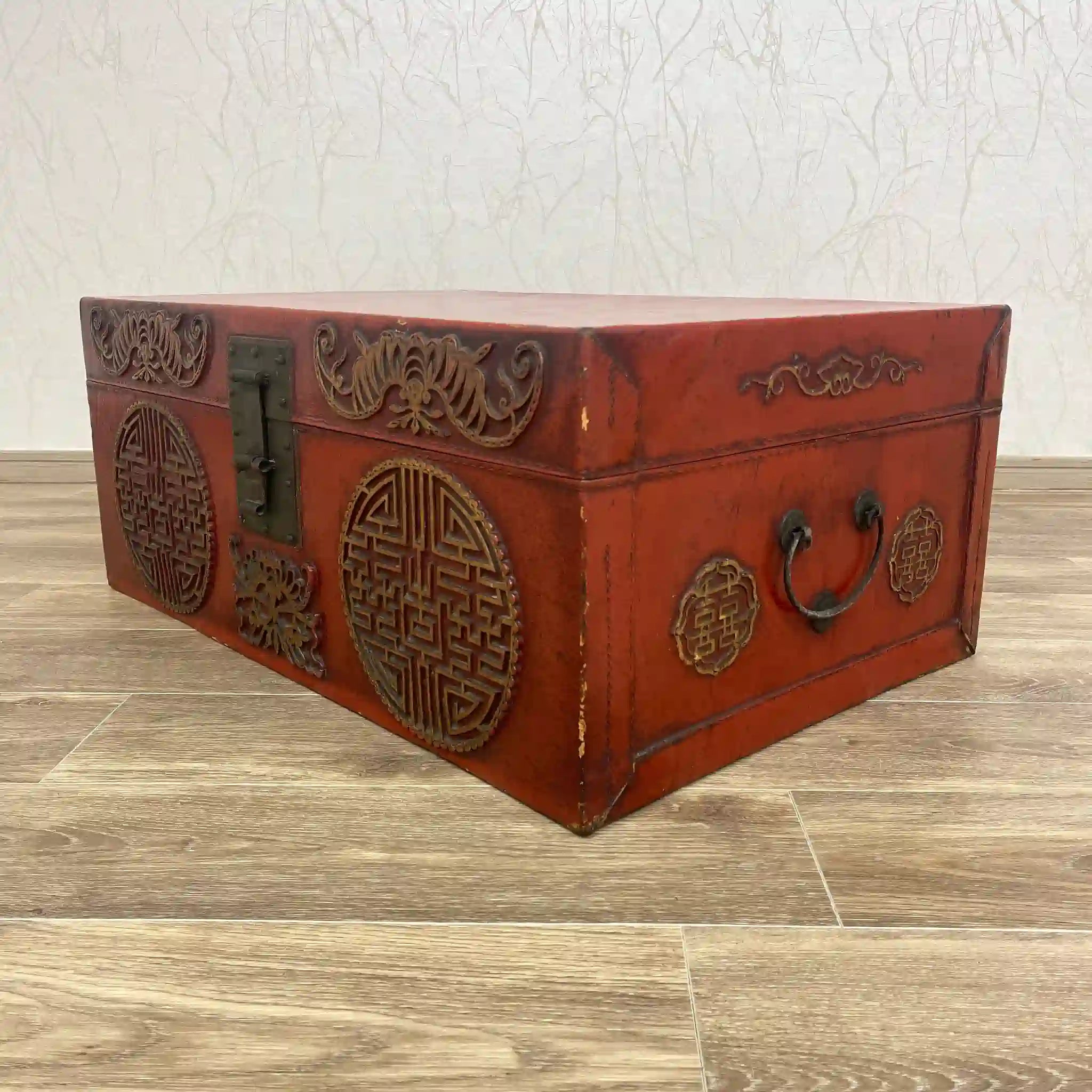 【骨董】 安萬臺箱 双喜紋