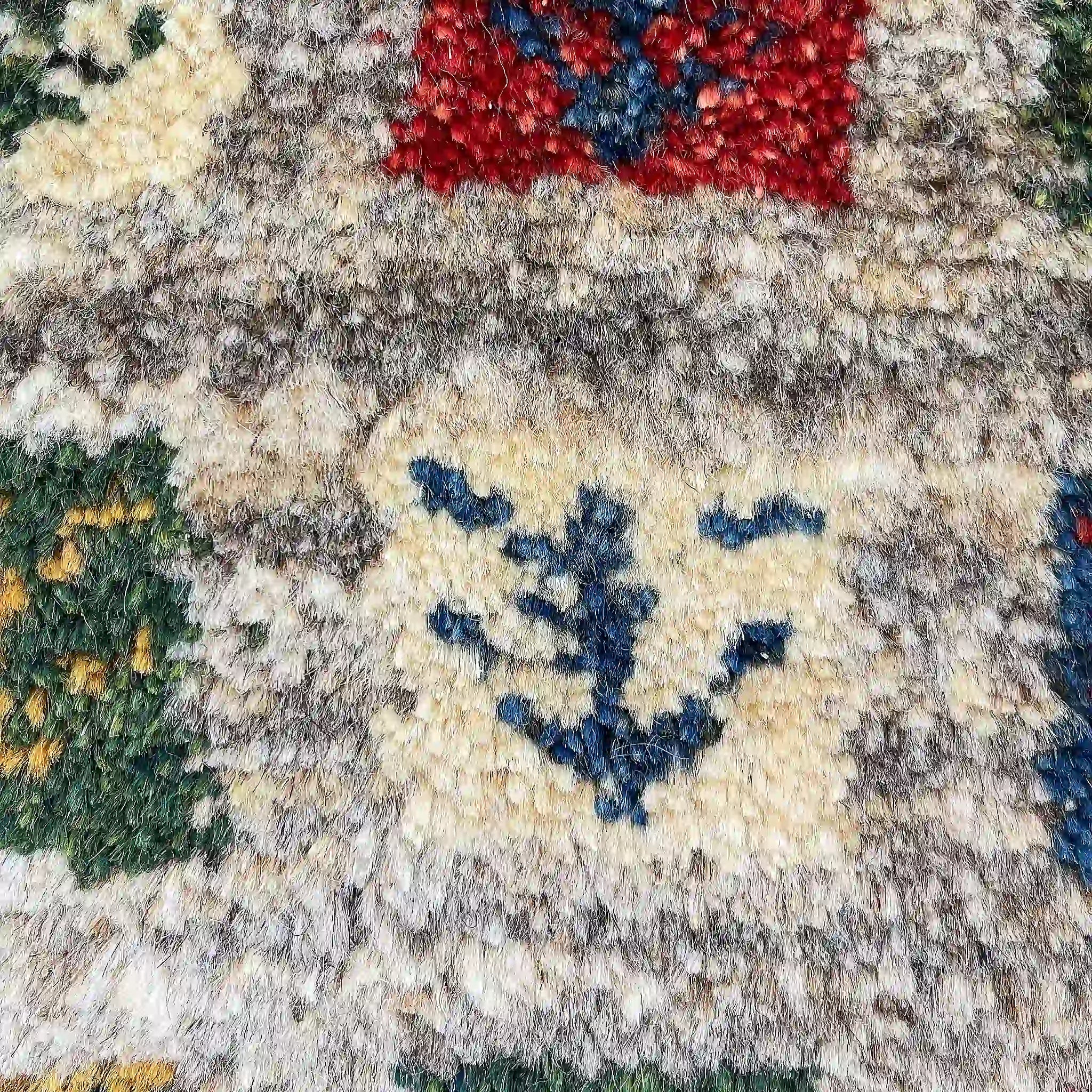 【絨毯/ラグ/ペルシャ絨毯】 ギャッベ 56×43 シラーズ産 ウール 手織り　草木染め　