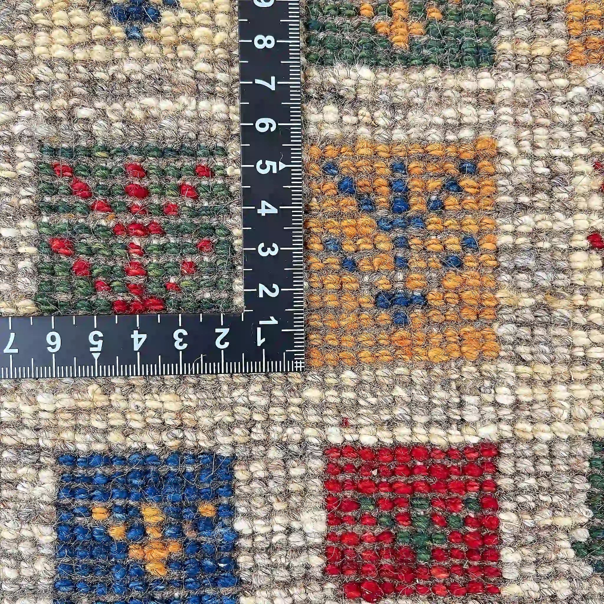 【絨毯/ラグ/ペルシャ絨毯】 ギャッベ 56×43 シラーズ産 ウール 手織り　草木染め　