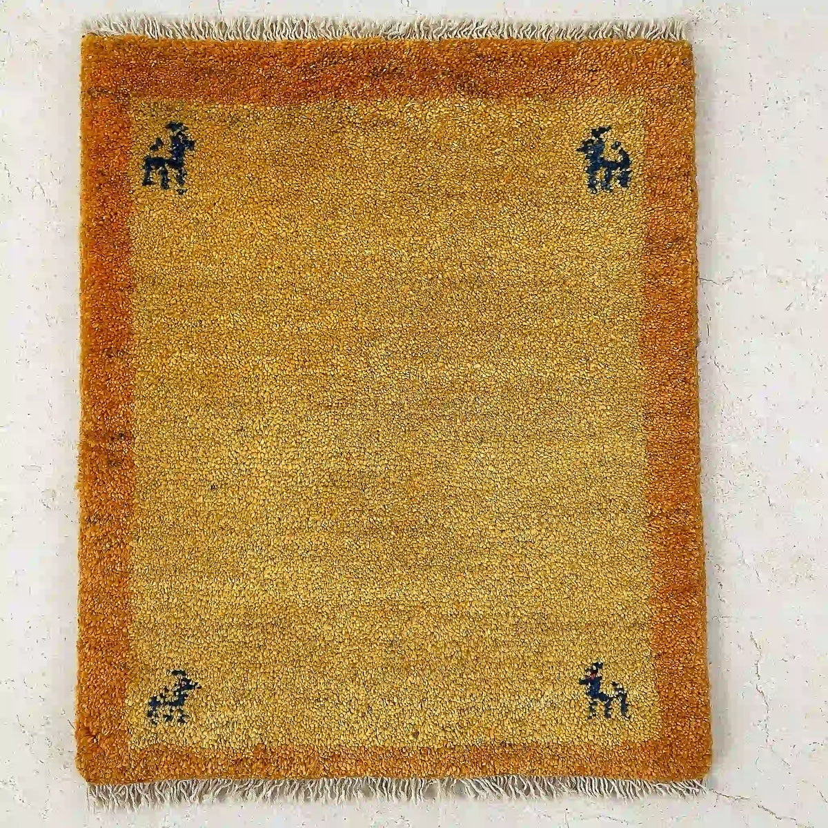 【現地買付】③ギャッベ イラン製 新品 ギャッベ 54cm×46cm / ウール / イラン / 手織り / 草木染め / [絨毯