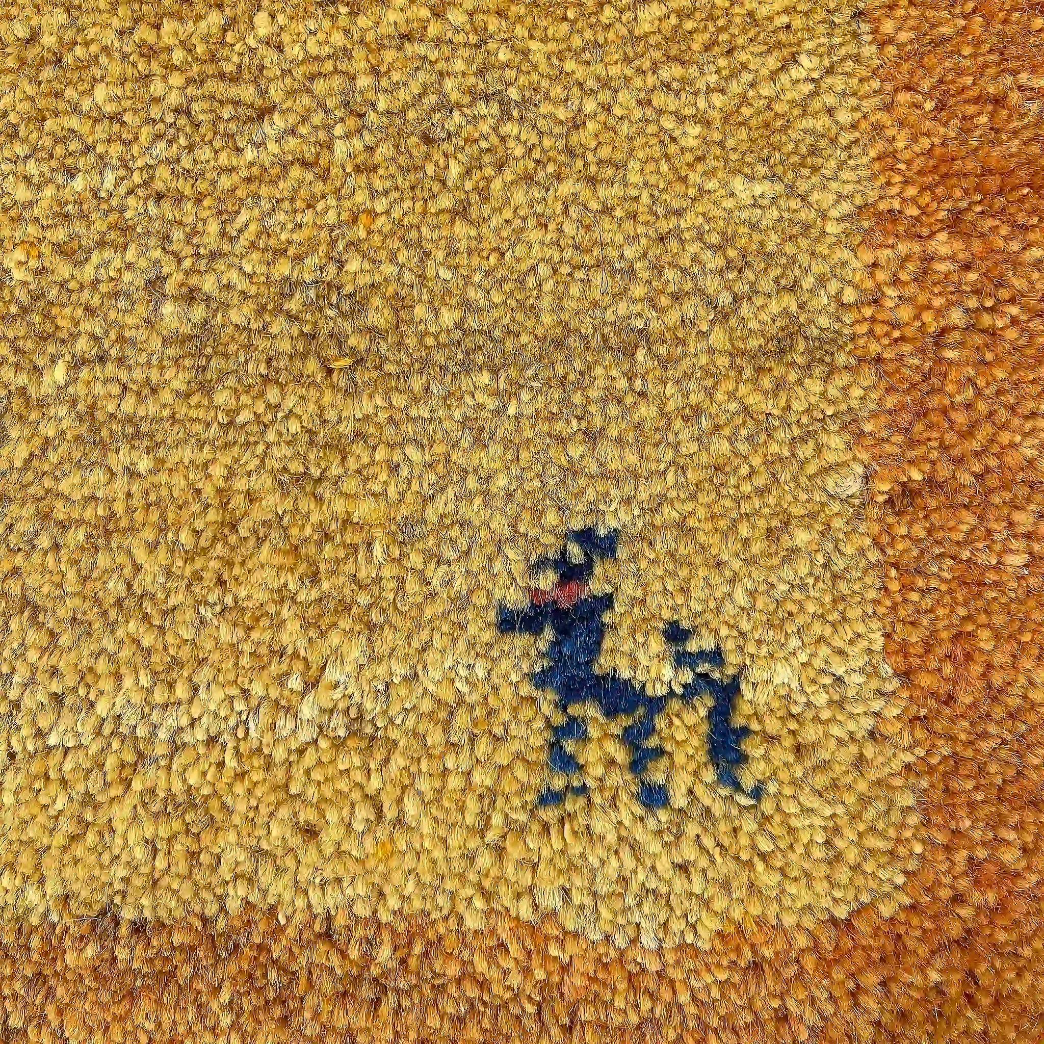 【絨毯/ラグ/ペルシャ絨毯】 ギャッベ 54×46 シラーズ産 ウール 手織り　草木染め　