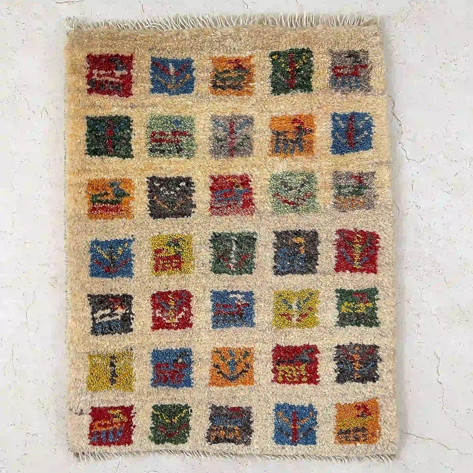 絨毯/ラグ/ペルシャ絨毯】 ギャッベ 56cm×44cm / ギャッベ / ウール 絨毯/ラグ/ペルシャ絨毯】 ギャッベ 56cm×44cm / ギャッベ / ウール
