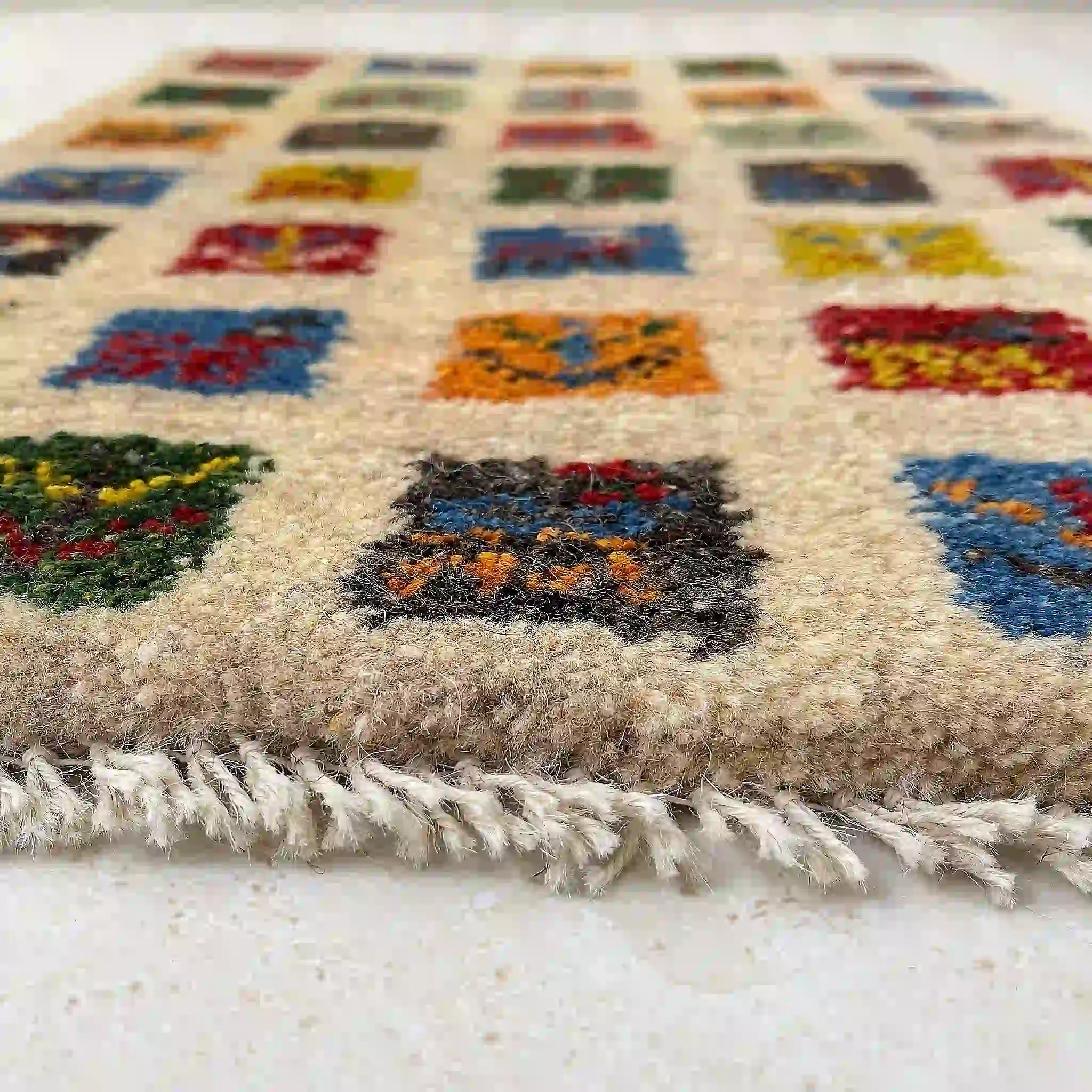 【絨毯/ラグ/ペルシャ絨毯】 ギャッベ 56×44 / ギャッベ / ウール / イラン / 手織り / 草木染め