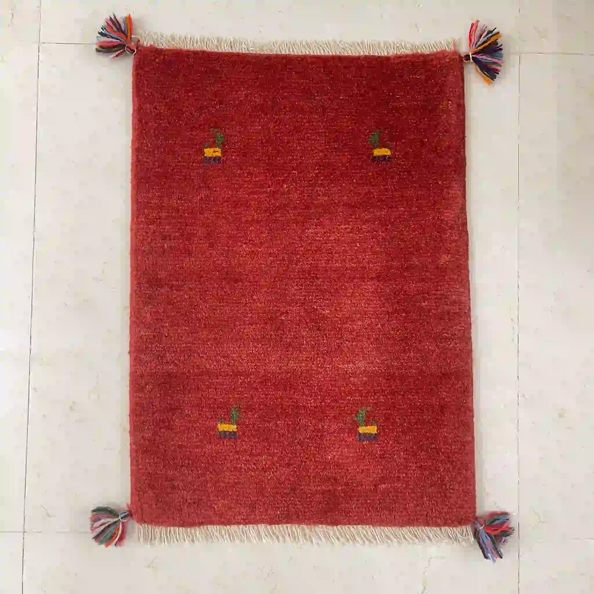 ギャッベ 78cm×58cm / ウール / イラン / ヤラメ / 手織り / 草木染め