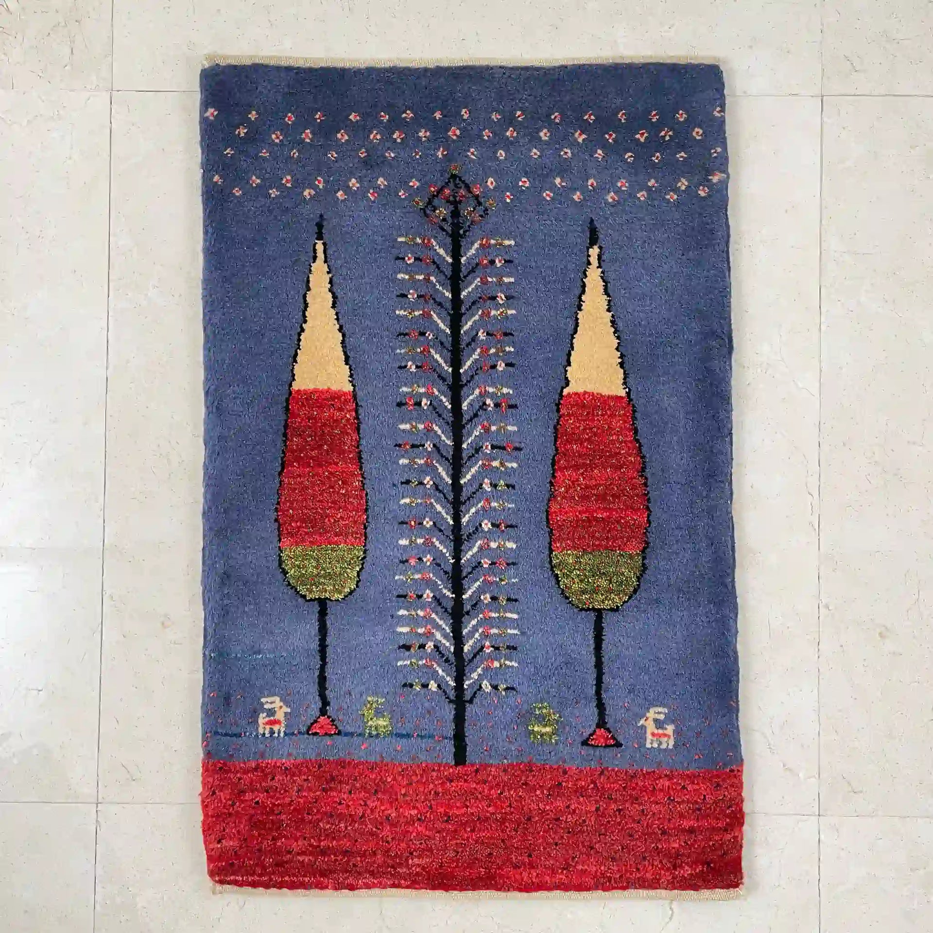 ギャッベ 92cm×58cm / ウール / イラン / カシュクール / 手織り