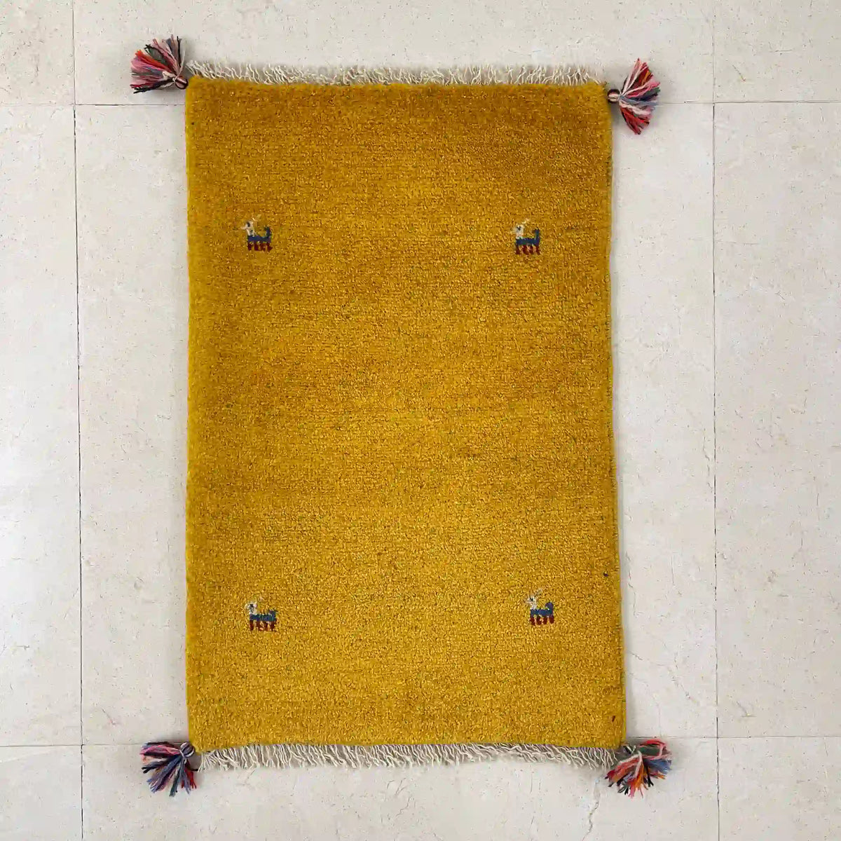 ギャッベ 82cm×55cm / ウール / イラン / 手織り / 草木染め / [絨毯