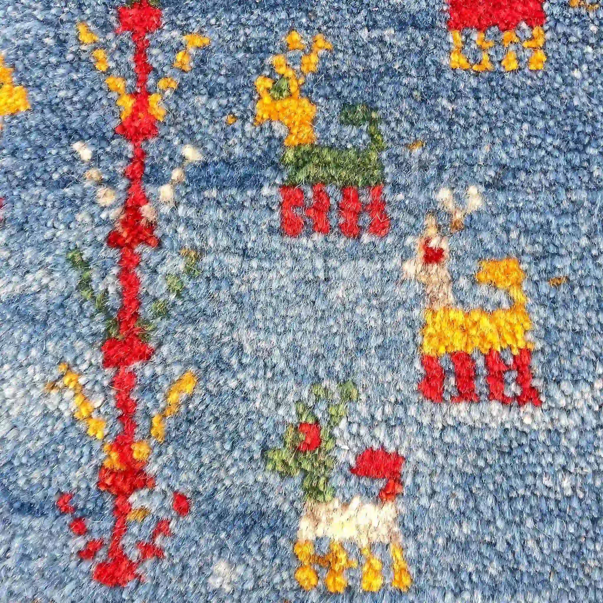 【絨毯/ラグ/ペルシャ絨毯】 ギャッベ 85×60 シラーズ産 ヤラメ  手織り/草木染め