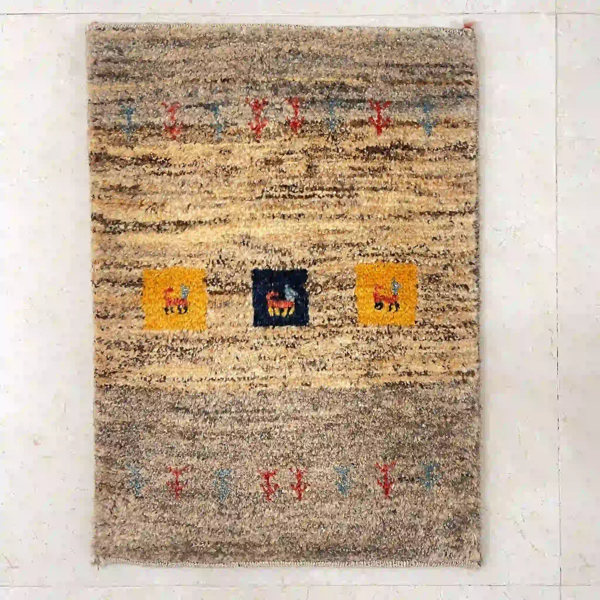 Gabbeh 73cm×53cm / Wool / Iran / Hand-woven / Plant-dyed / [Carpet