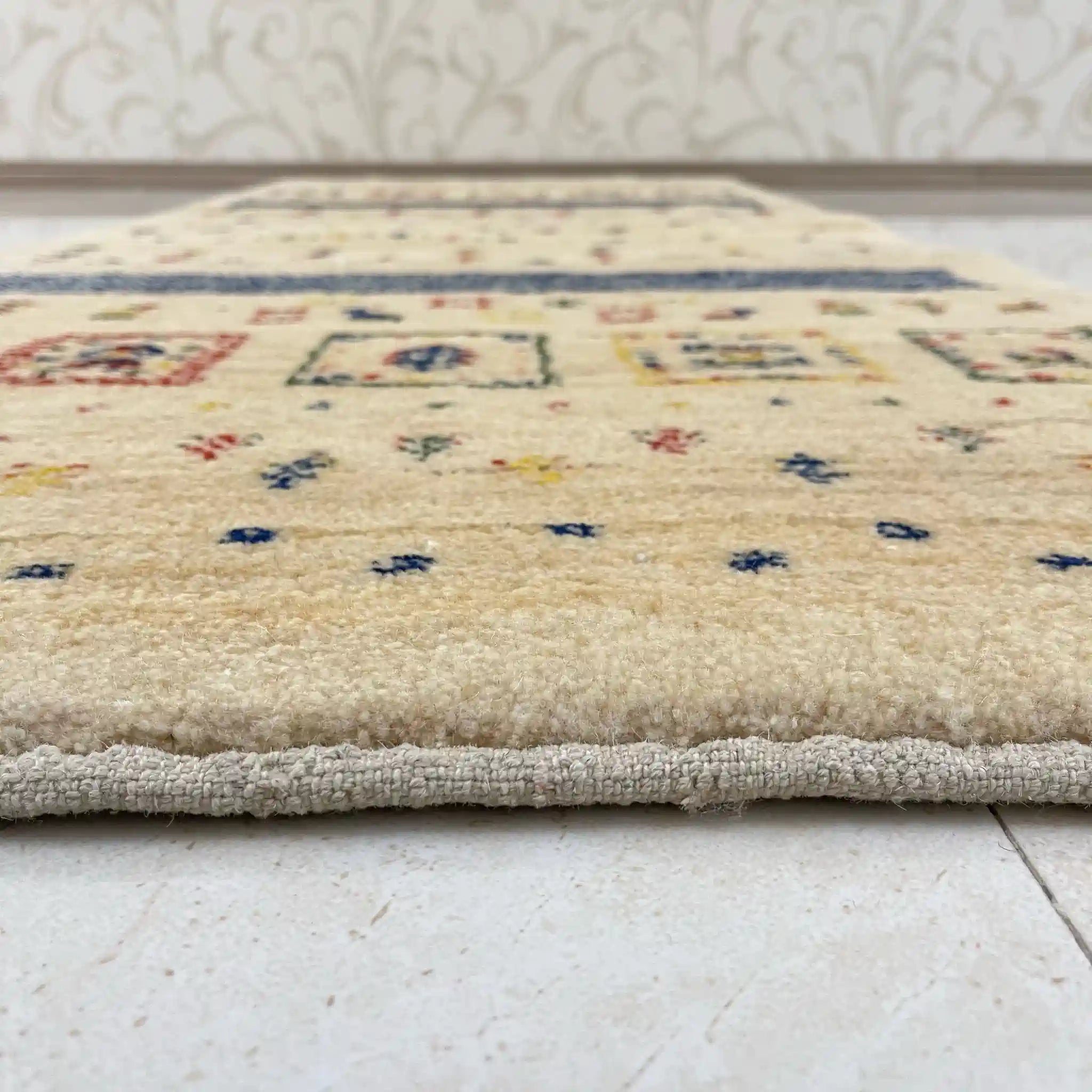 【絨毯/ラグ/ペルシャ絨毯】 ギャッベ 198×78 シラーズ産 ウール 手織り　草木染め　