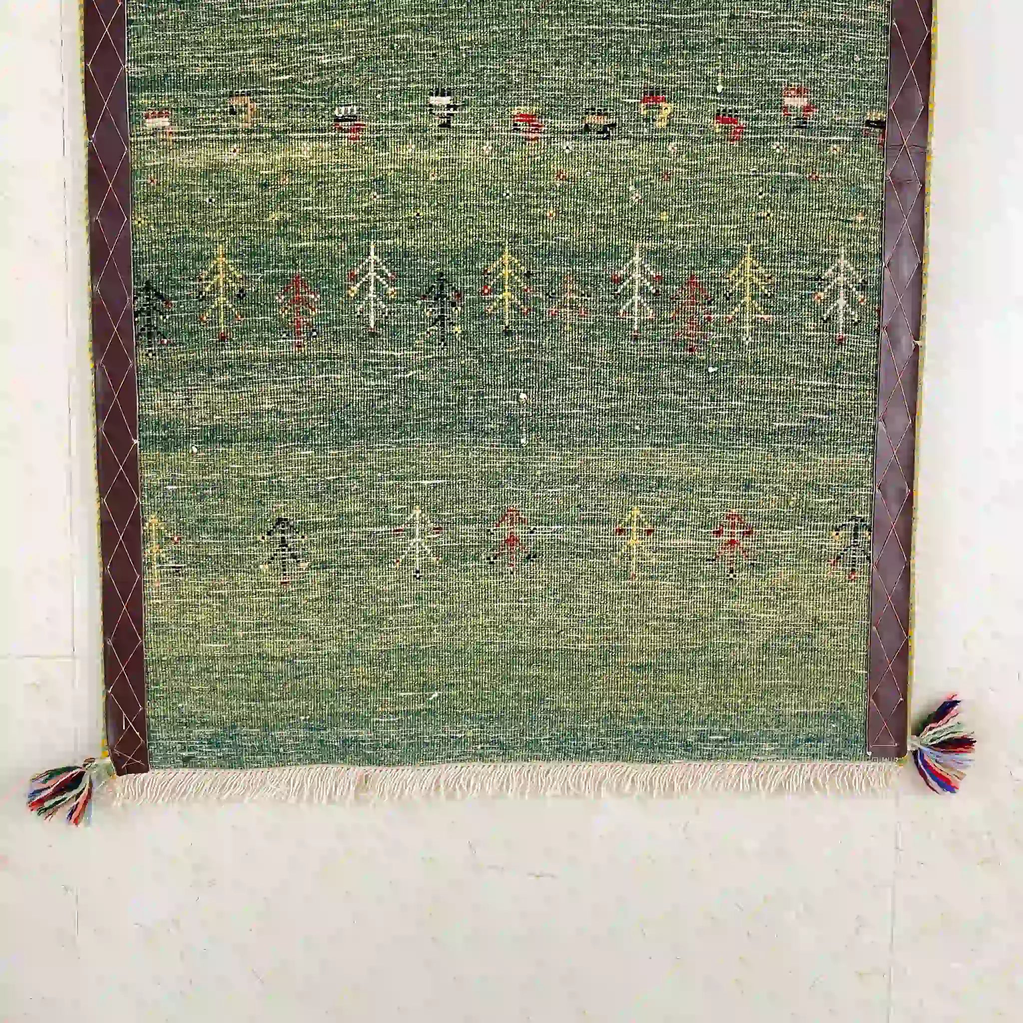 【絨毯/ラグ/ペルシャ絨毯】 ギャッベ 110×75 シラーズ産 ウール ペルシャ 手織り /草木染め