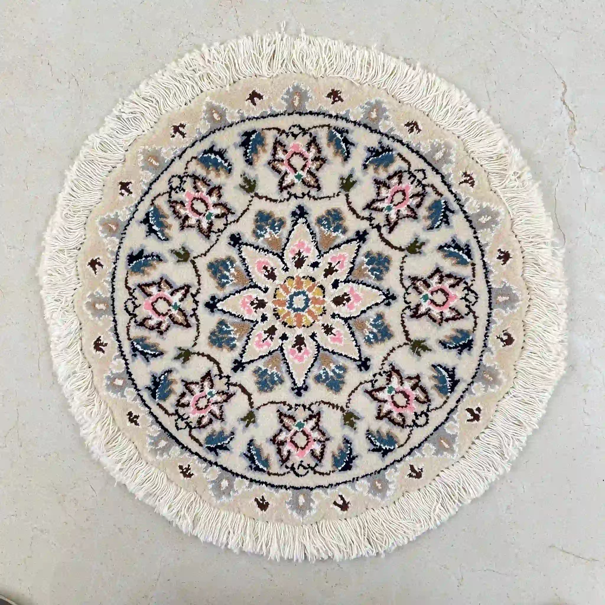 【絨毯/ラグ/ペルシャ絨毯】 ギャッベ 45×45　ナイン産 / ウールイラン / 手織り / 草木染め