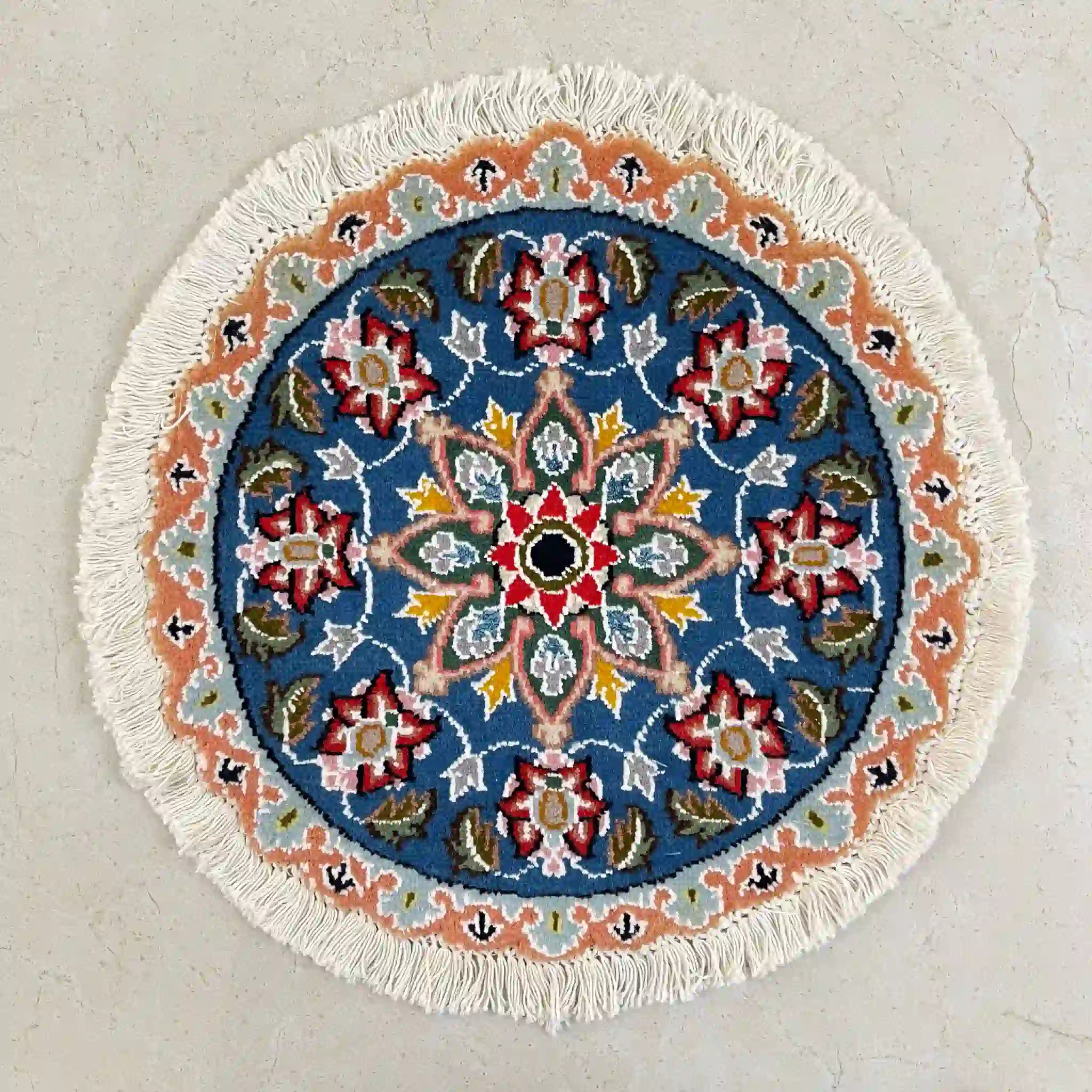 【絨毯/ラグ/ペルシャ絨毯】 ギャッベ 45×45　ナイン産 / ウールイラン / 手織り / 草木染め