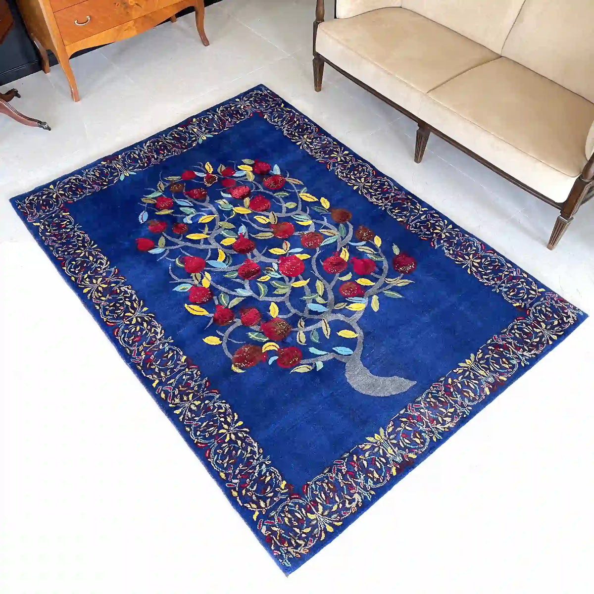 ギャッベ 200cm×142cm / ウール / イラン / 手織り / 草木染め / [絨毯 ギャッベ 200cm×142cm / ウール / イラン / 手織り / 草木染め / [絨毯