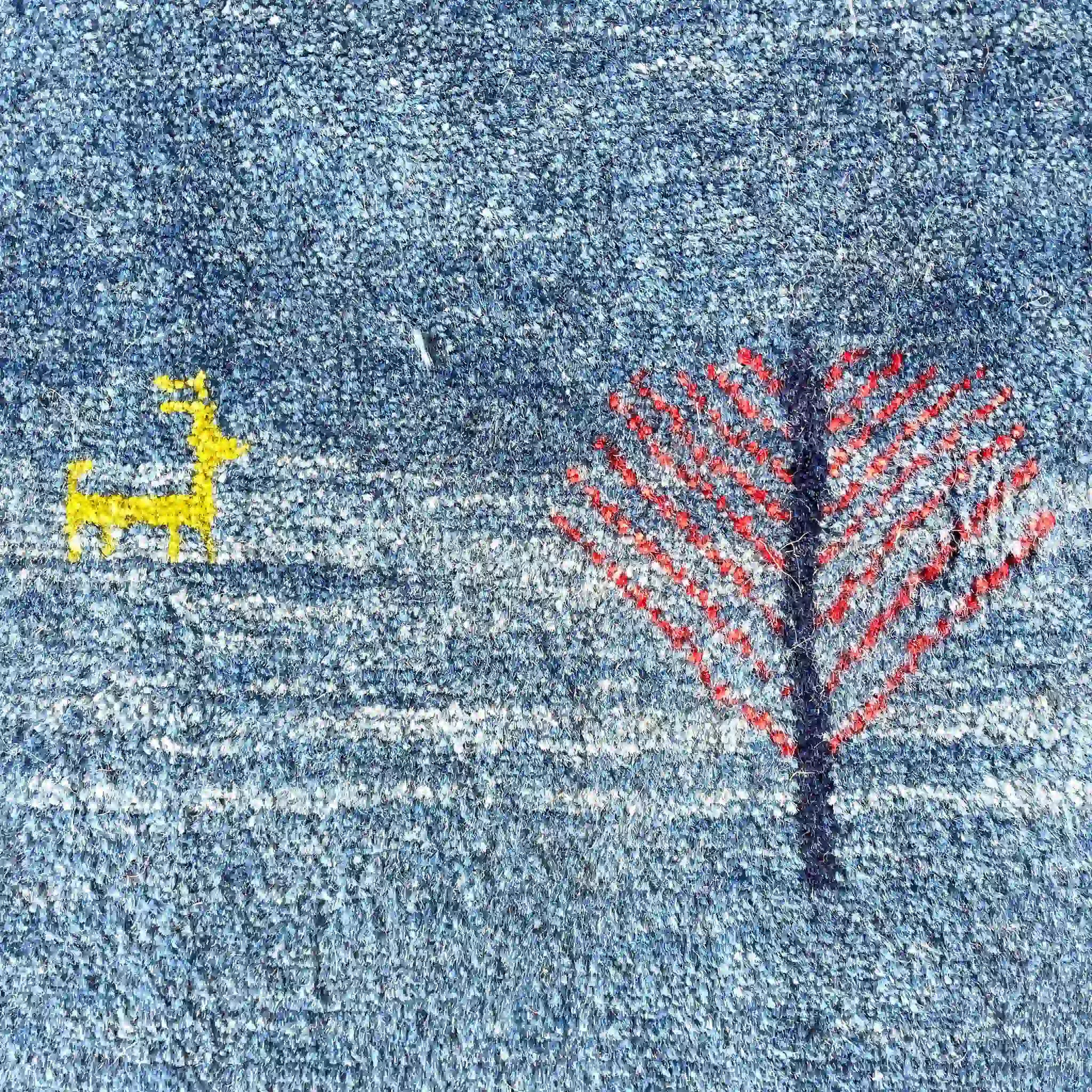 【絨毯/ラグ/ペルシャ絨毯】 ギャッベ 200×150　シラーズ産　手織り/草木染め