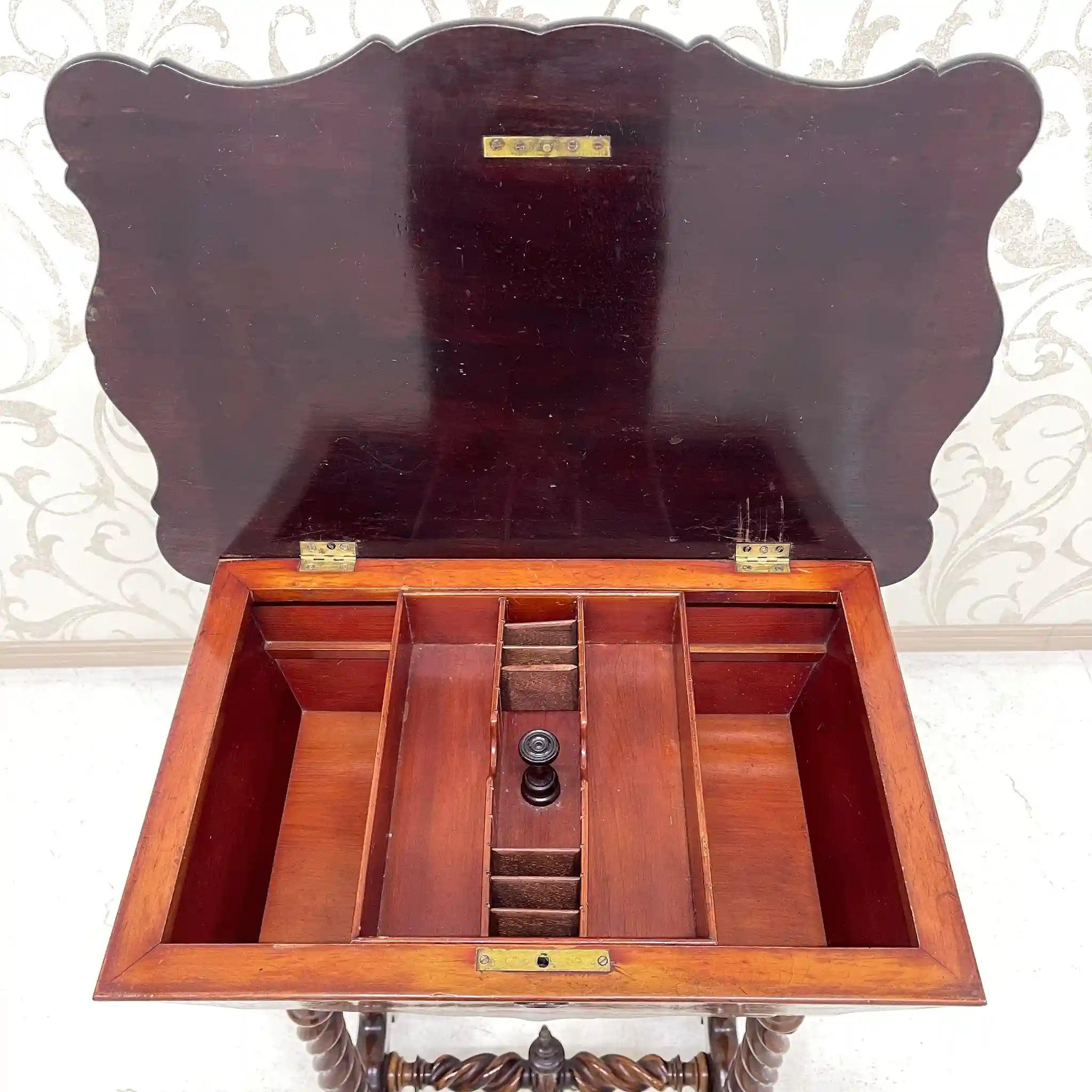 Antique Sewing Box with Inlay / 19th Century, England