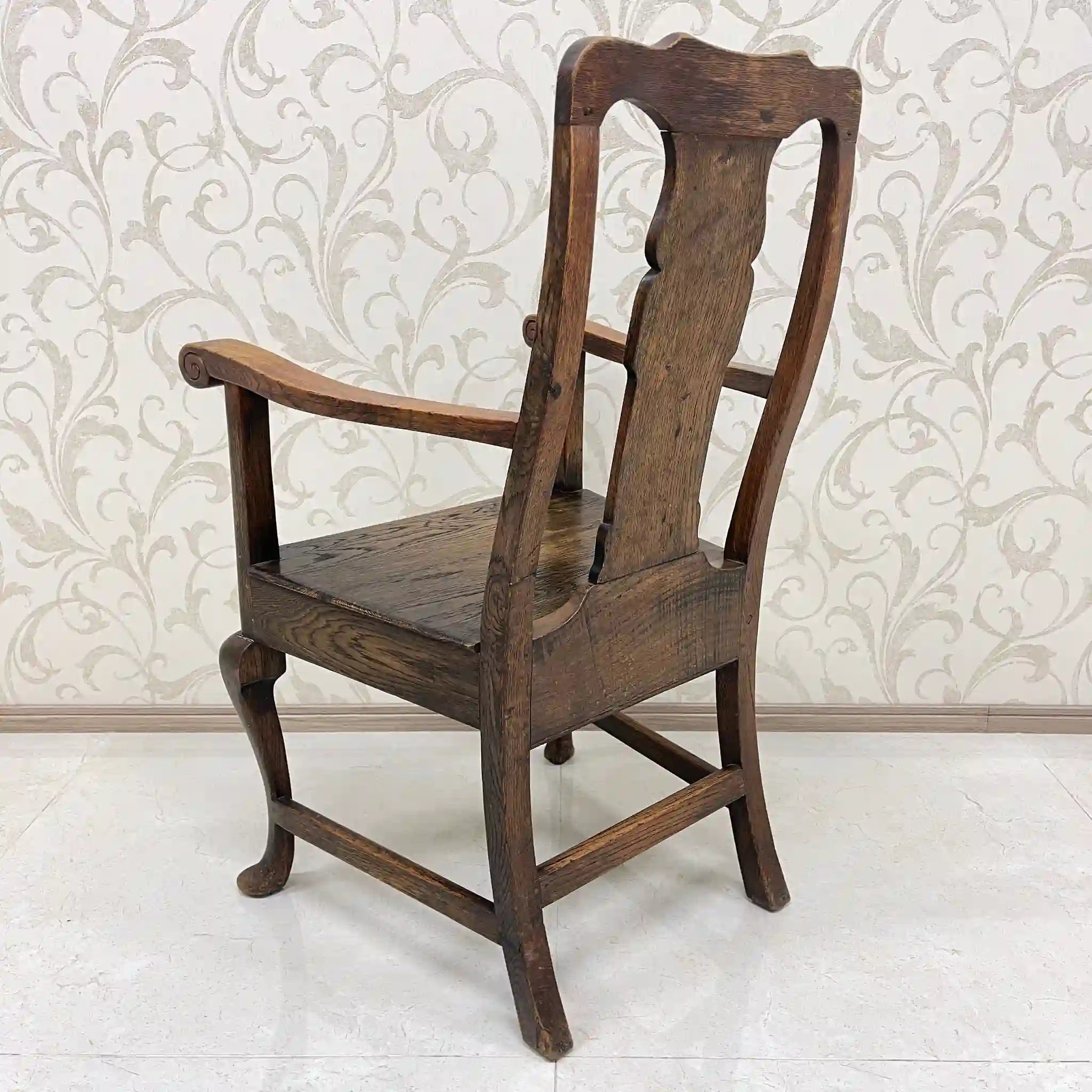 【アンティーク】 アンティーク ホールチェア / クイーンアン様式 / オーク材 / イギリス